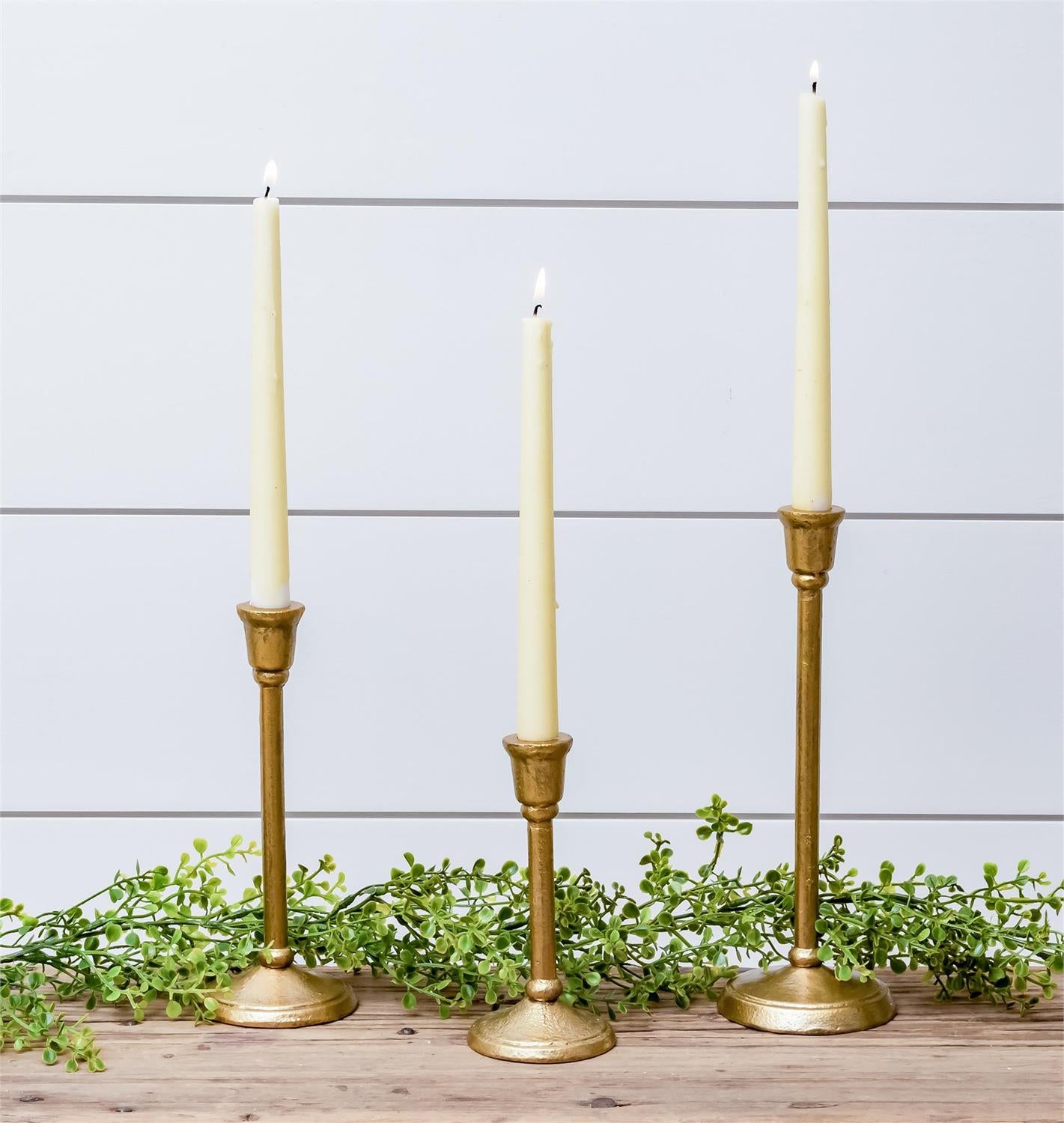 Antique Gold Iron Candleholders
