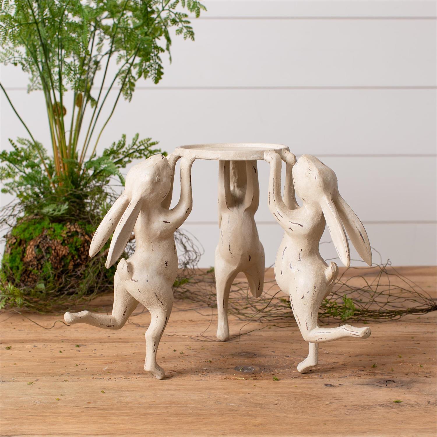 Dancing Rabbits Candle Holder