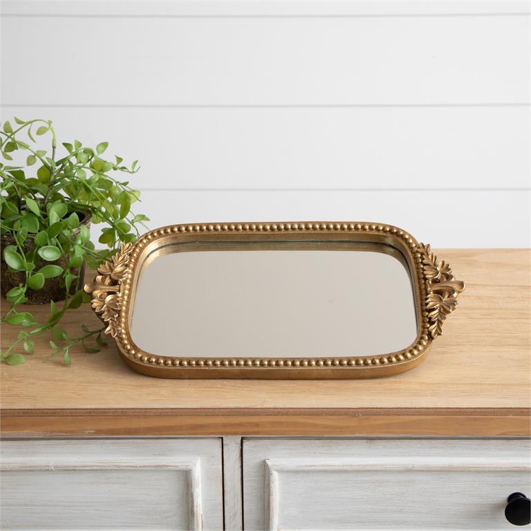Antique Inspired Mirror Tray