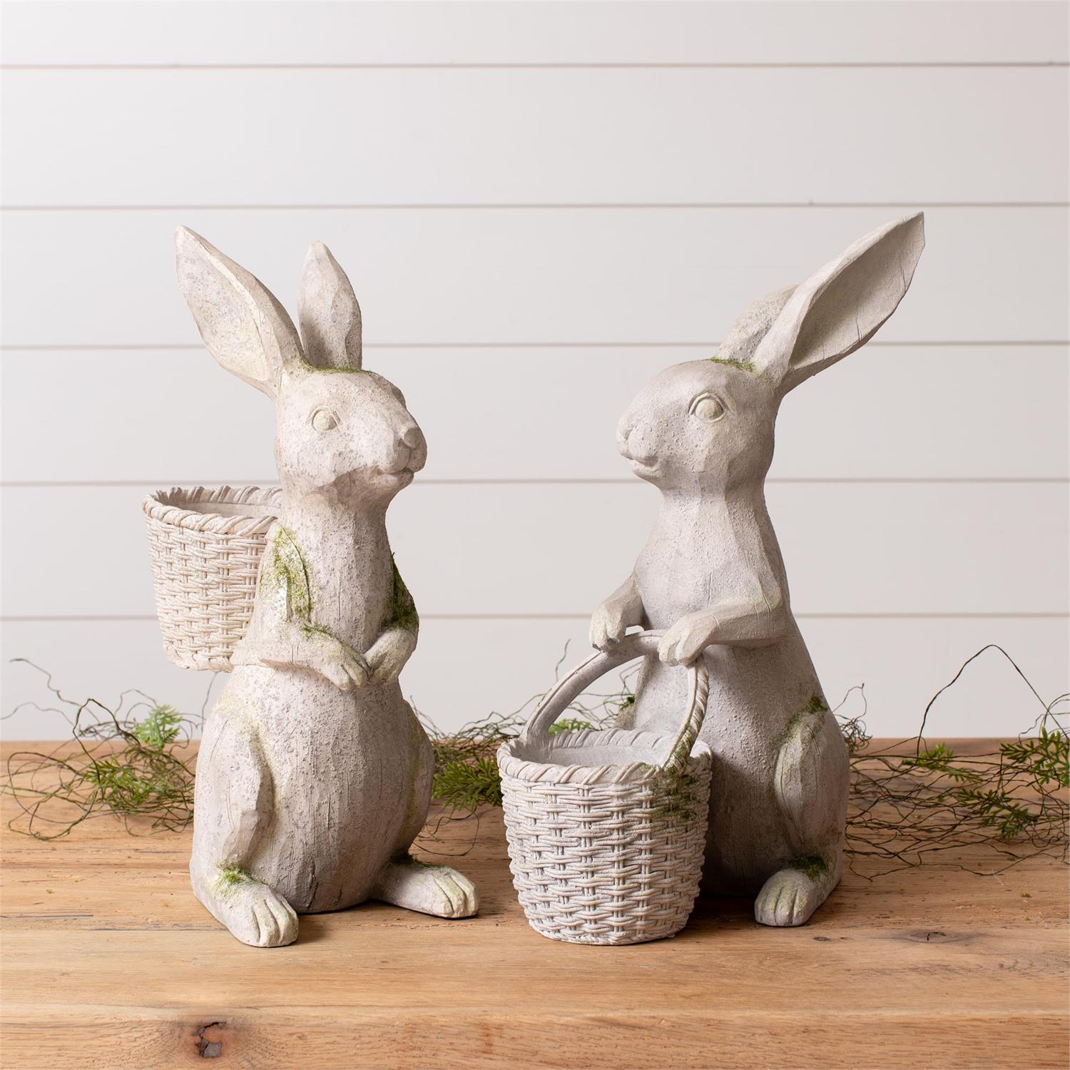 Stonewashed Bunnies w/ Baskets (S/2)