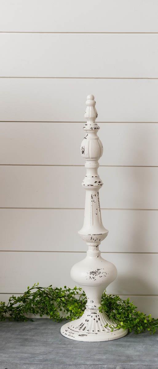 White Distressed Finial (S)