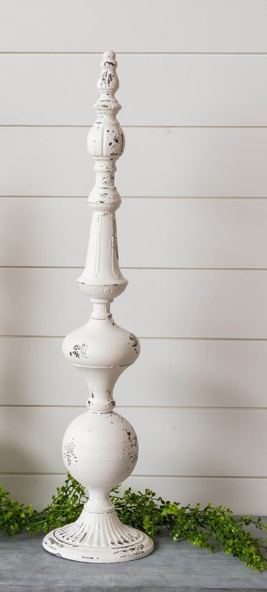 White Distressed Finial (L)