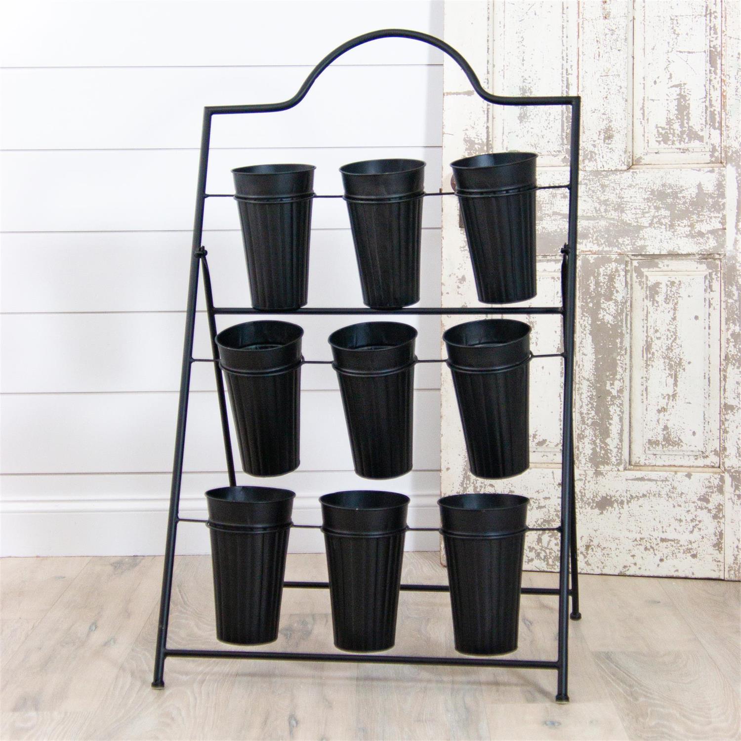 Black Metal Flower Stem Stand