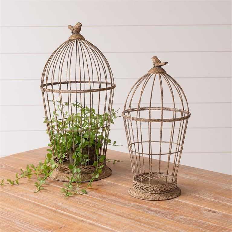 Rusty Metal Birdcages (S/2)