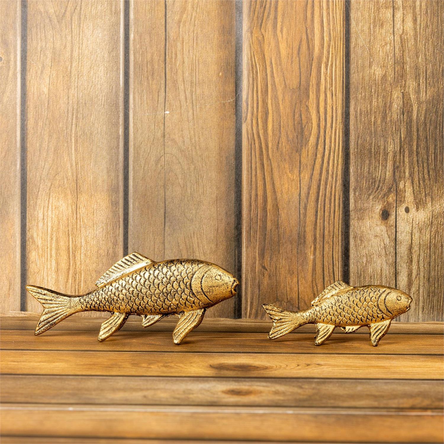 Gold Koi Fish Figurines (S/2)