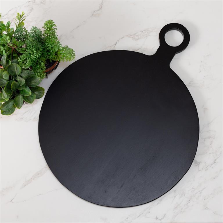 Black Round Serving Board