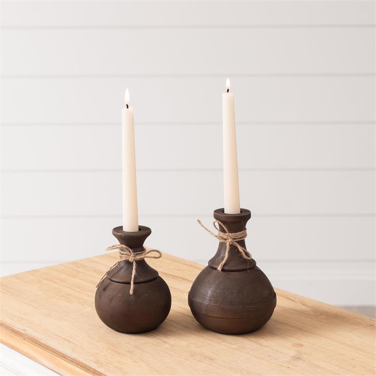 Dark Wood Bud Vases