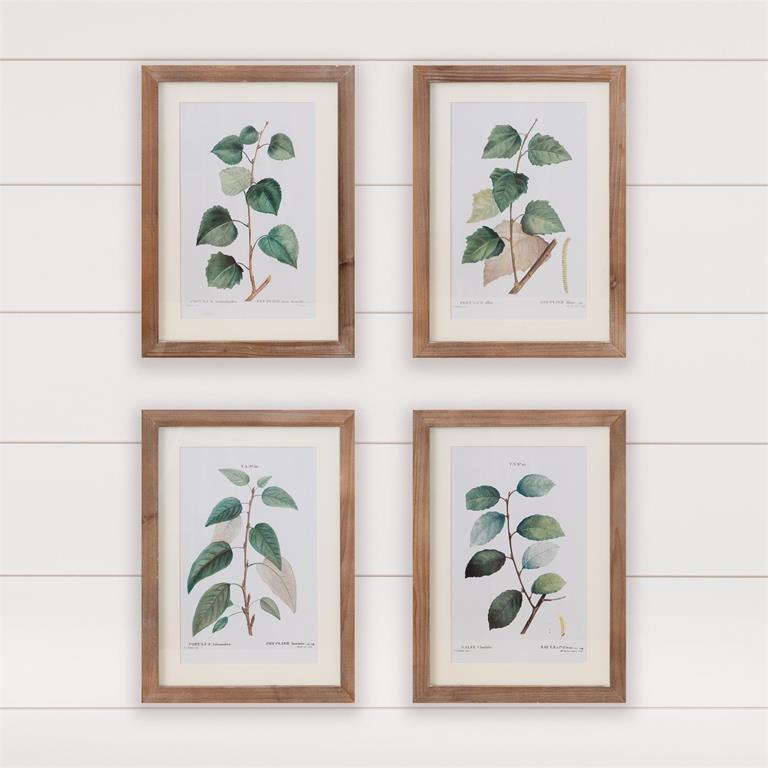Botanical Green Leaves Artwork (S/4)