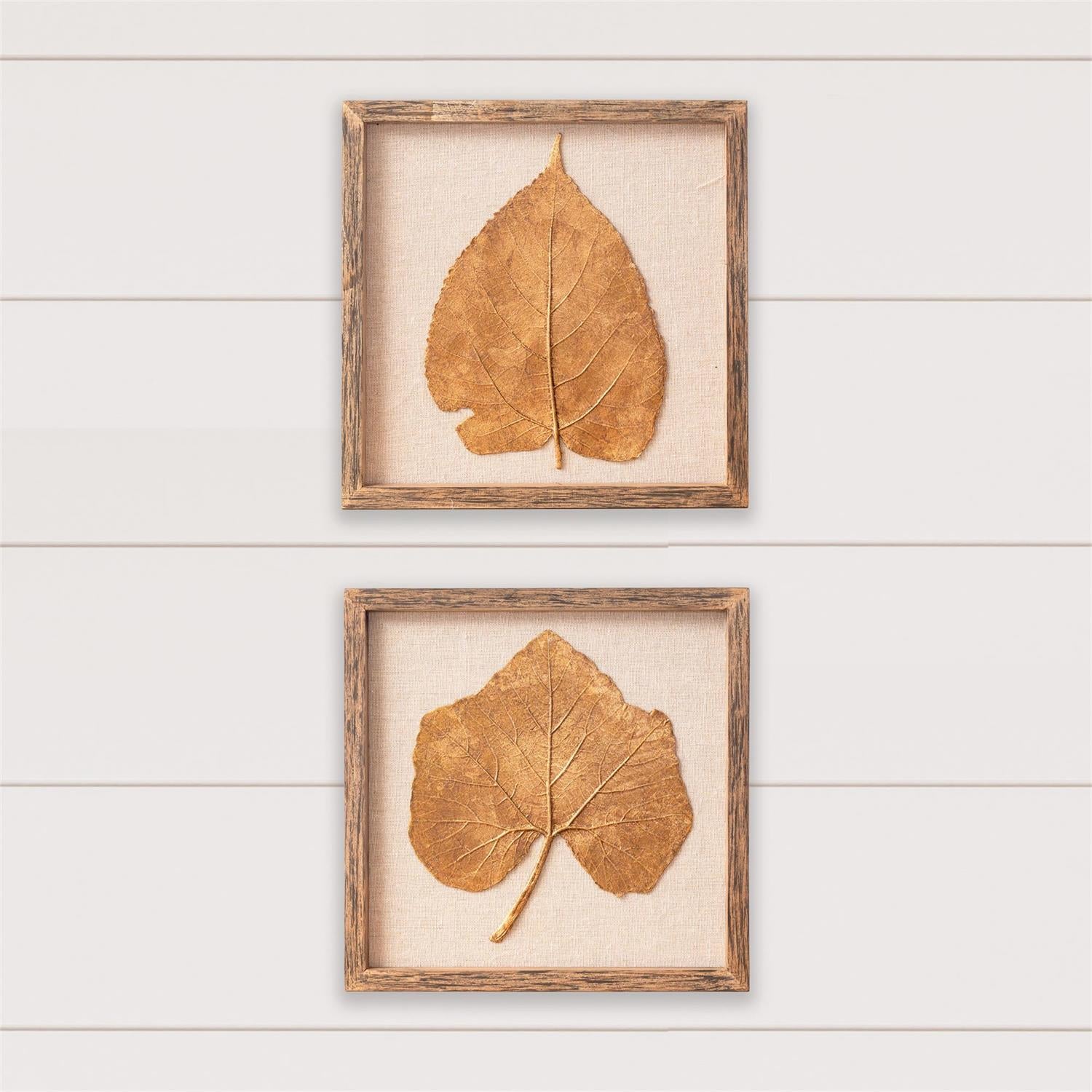 Golden Leaf Wall Art (S/2)
