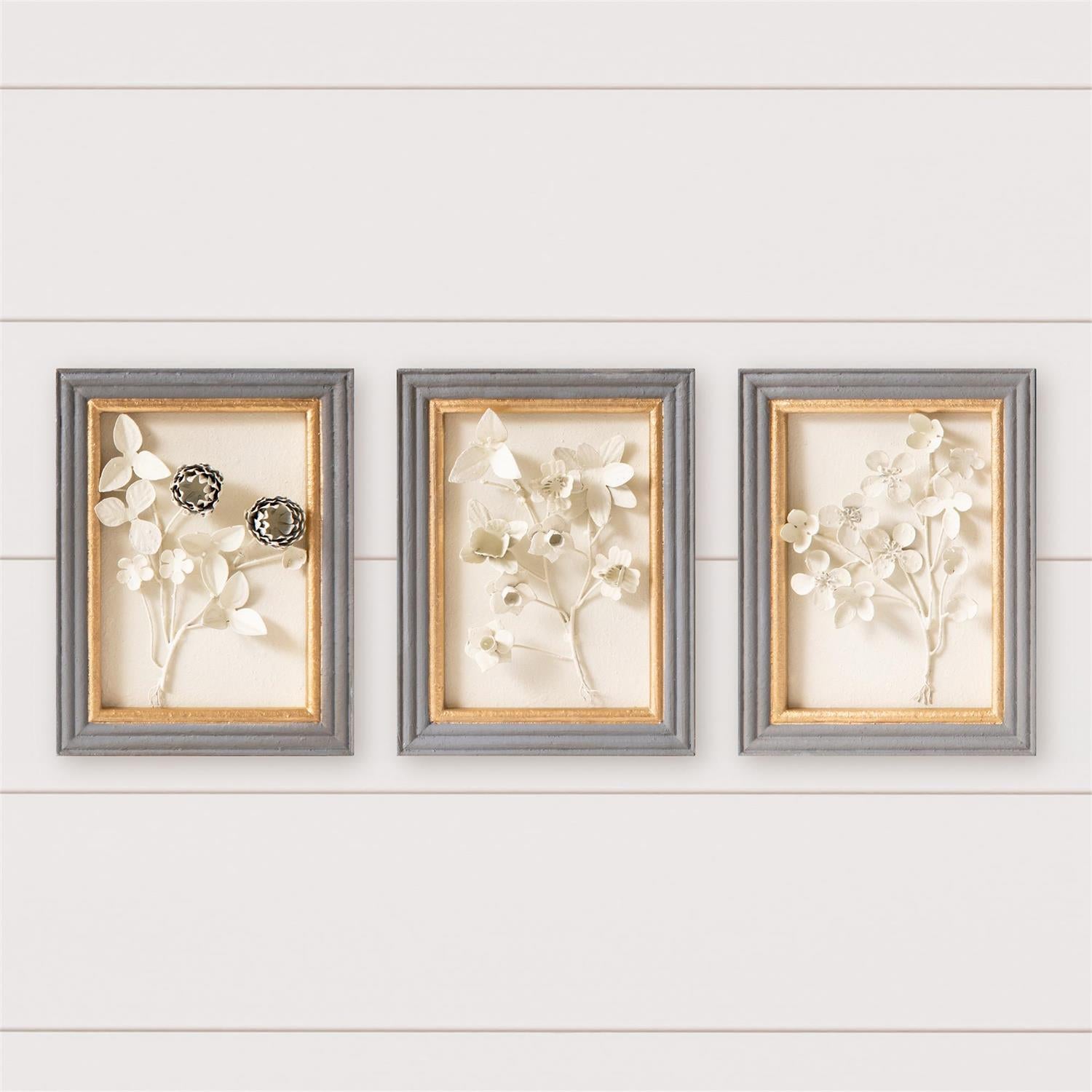 French Blue Framed 3D Flowers