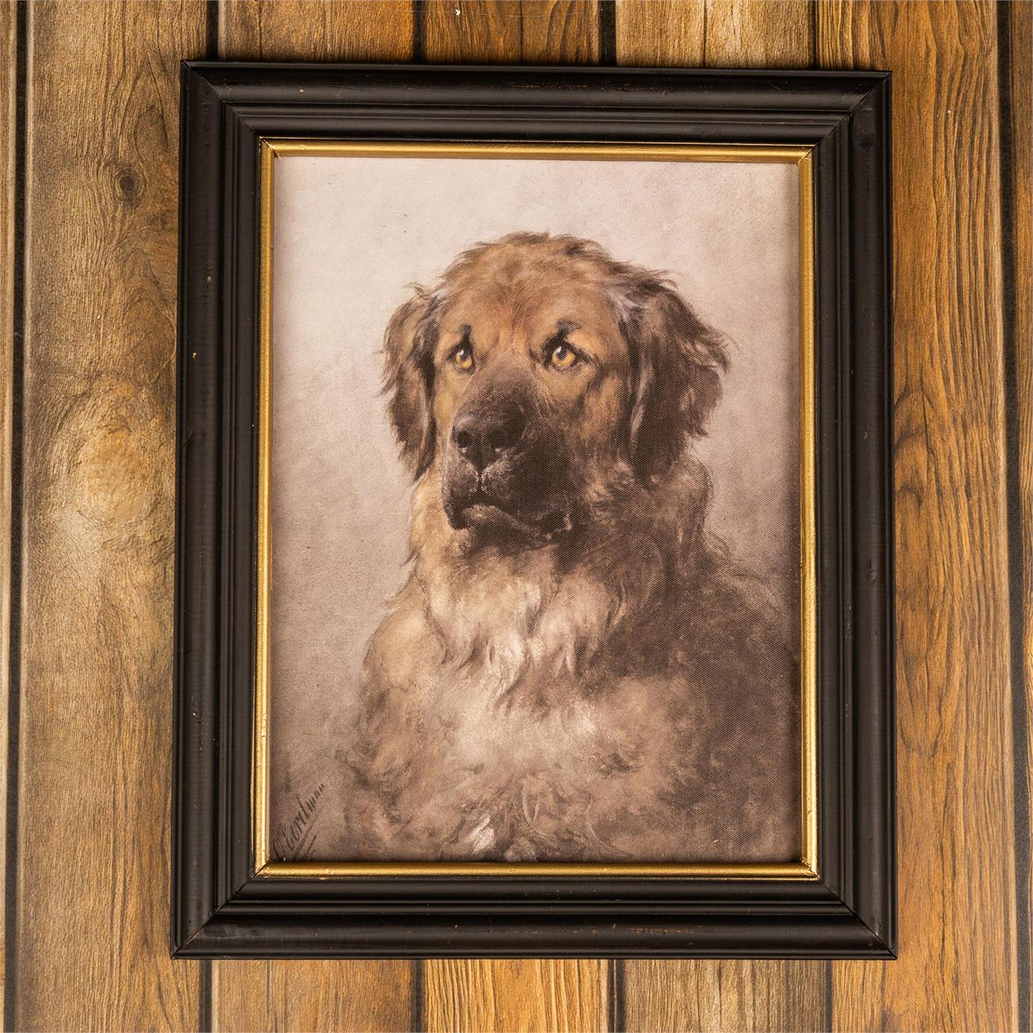 Vintage Leonberger Dog Portrait Wall Decor