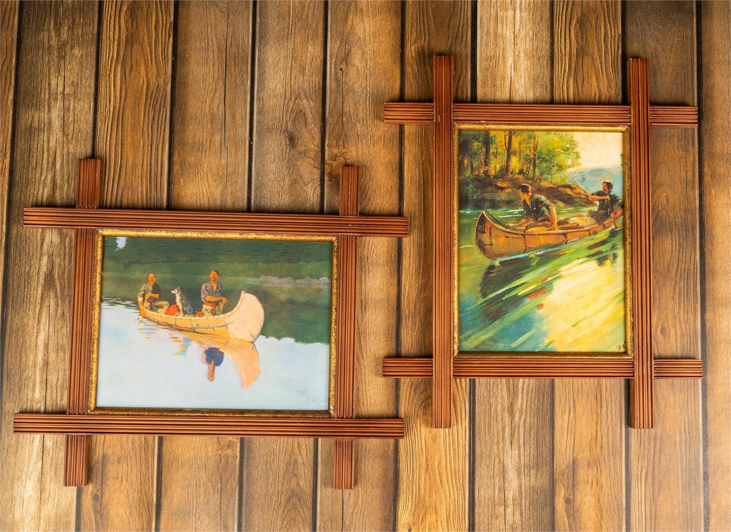 Canoe Reflections Framed Wall Decor