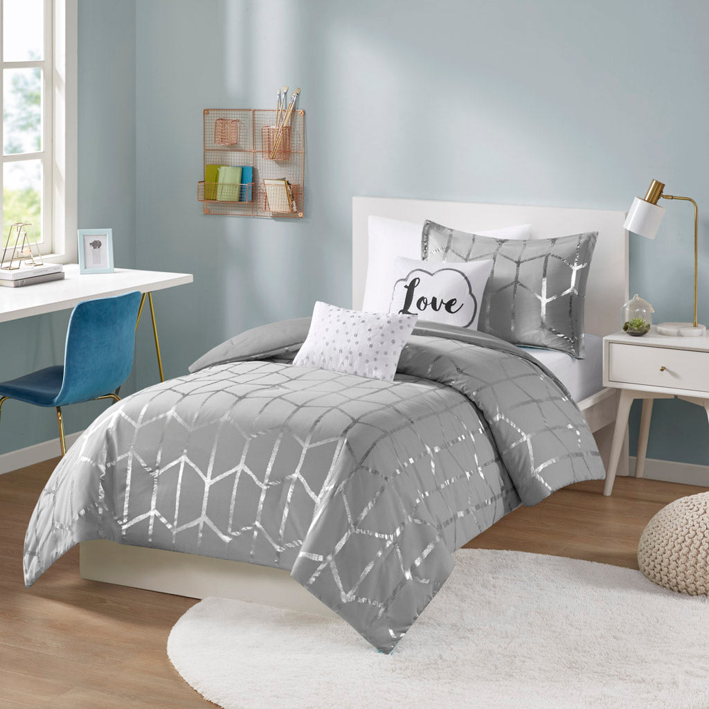 Raina Metallic Printed Comforter Set