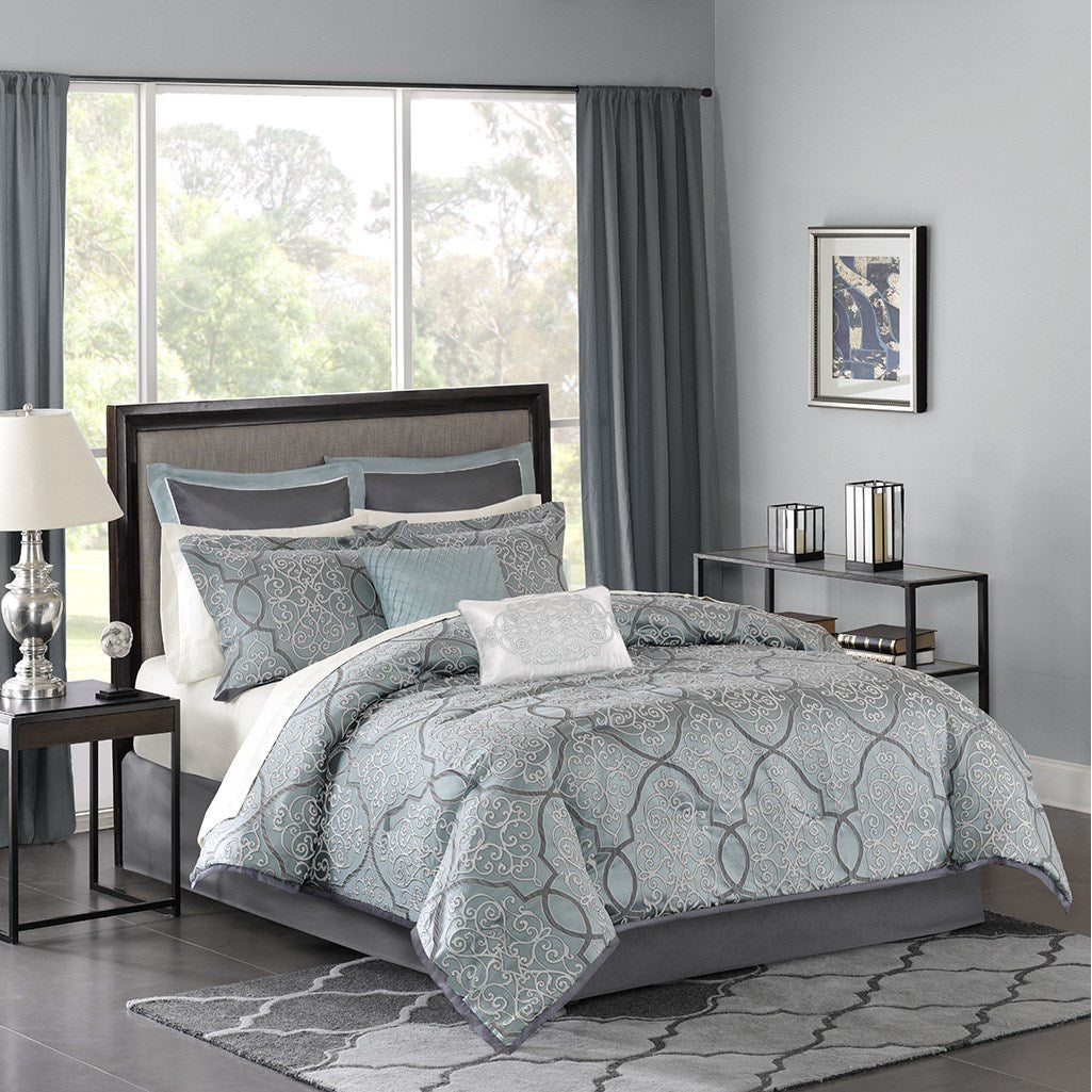Lavine 5 Piece Crinkle Velvet Comforter Set