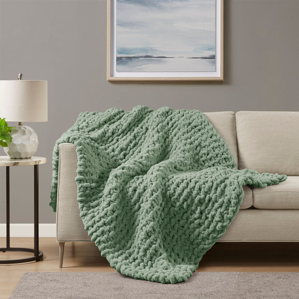 Chenille Chunky Knit Throw
