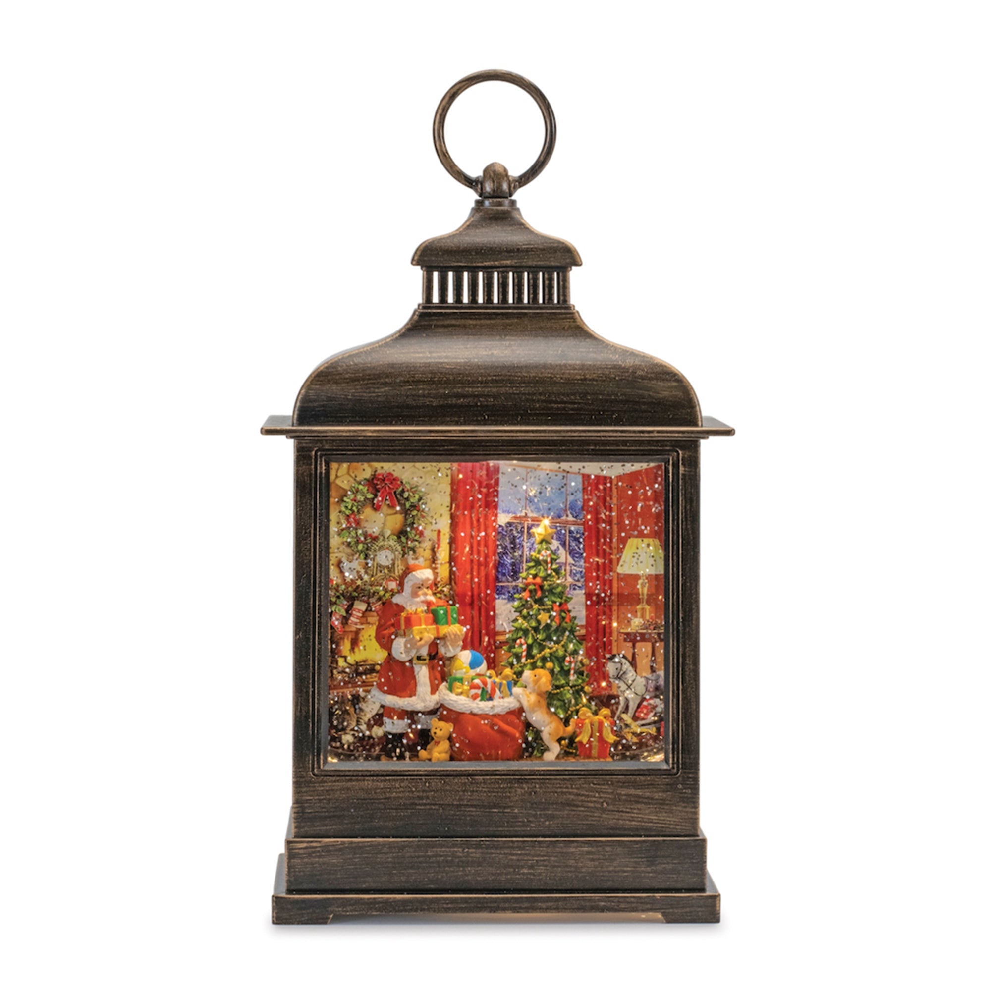 LED Snow Globe w/Santa and Tree 11”H 6 Hr Timer 3 AA Batteries, Not Included or USB Cord Inc