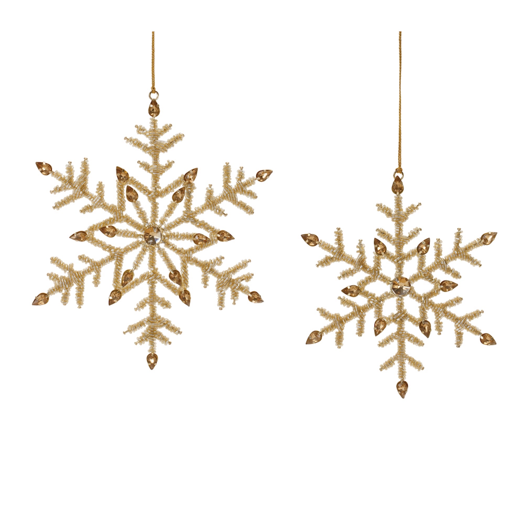 Jeweled Metal Snowflake Ornament (Set of 12)
