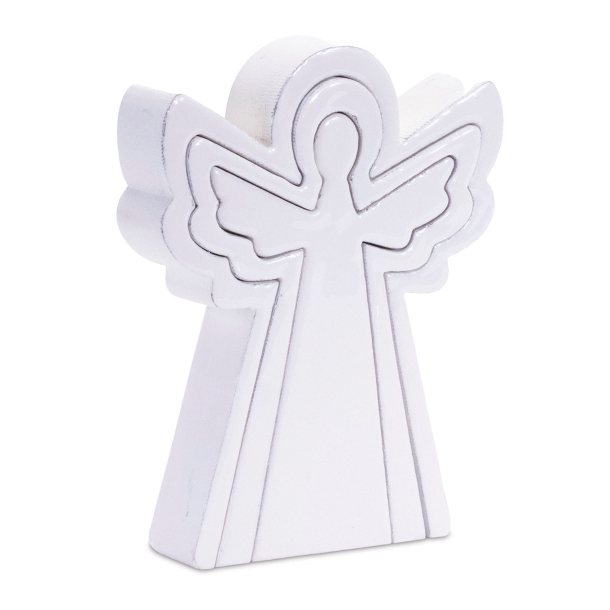 Triple Angel Puzzle 8”H Wood
