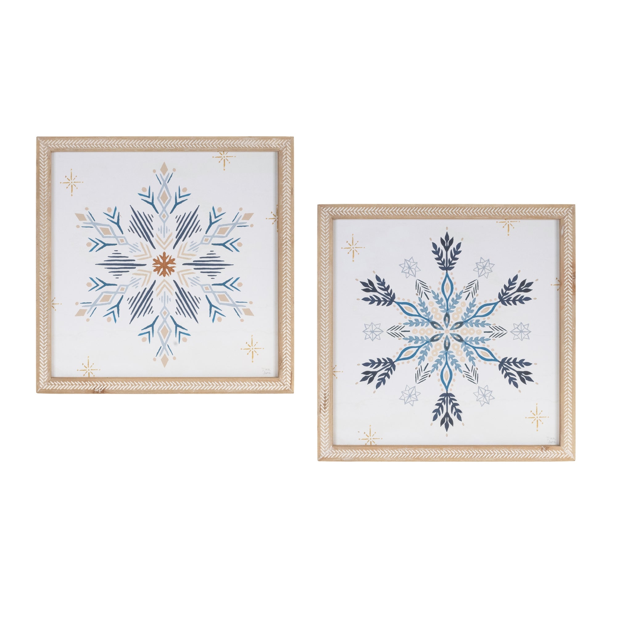 Framed Holiday Snowflake Print (Set of 2)