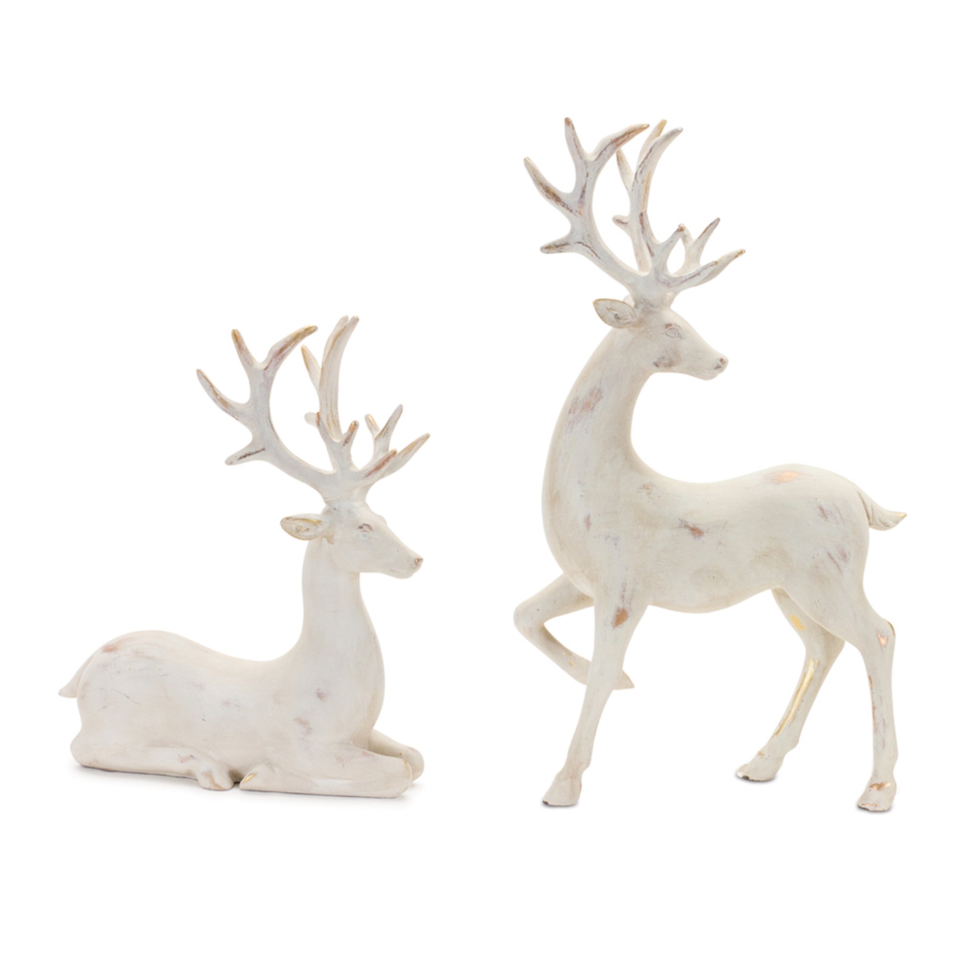 Gold Brushed Deer Figurine (S/2)