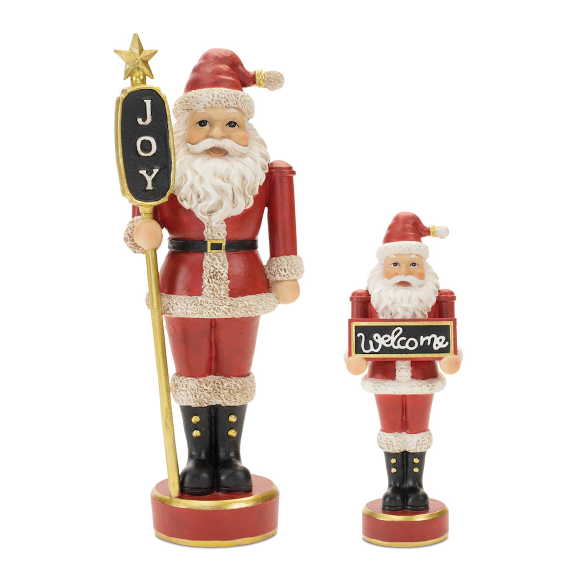 Santa Nutcracker Figurine with Senitment (Set of 2)