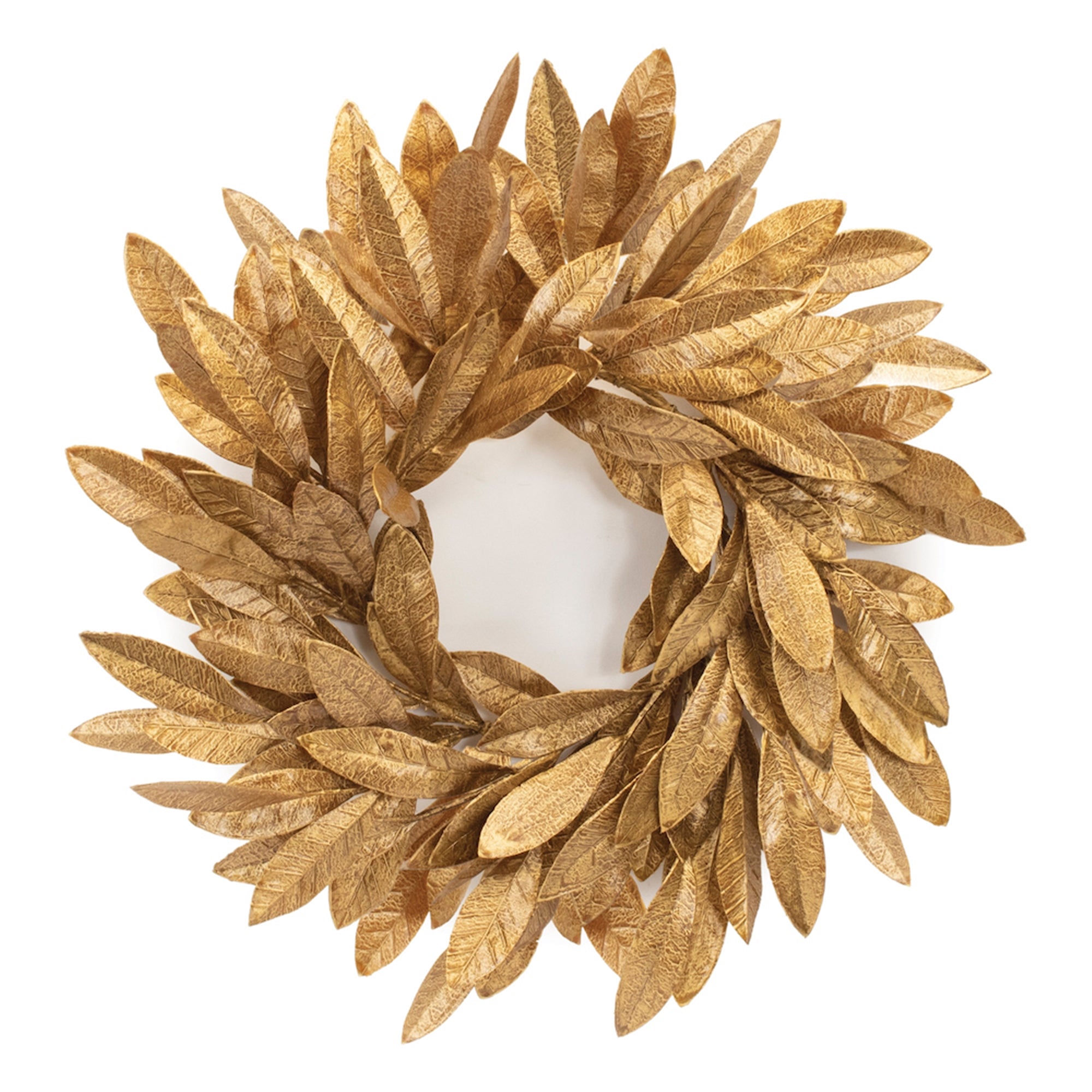 Metallic Bay Leaf Wreath 14"D