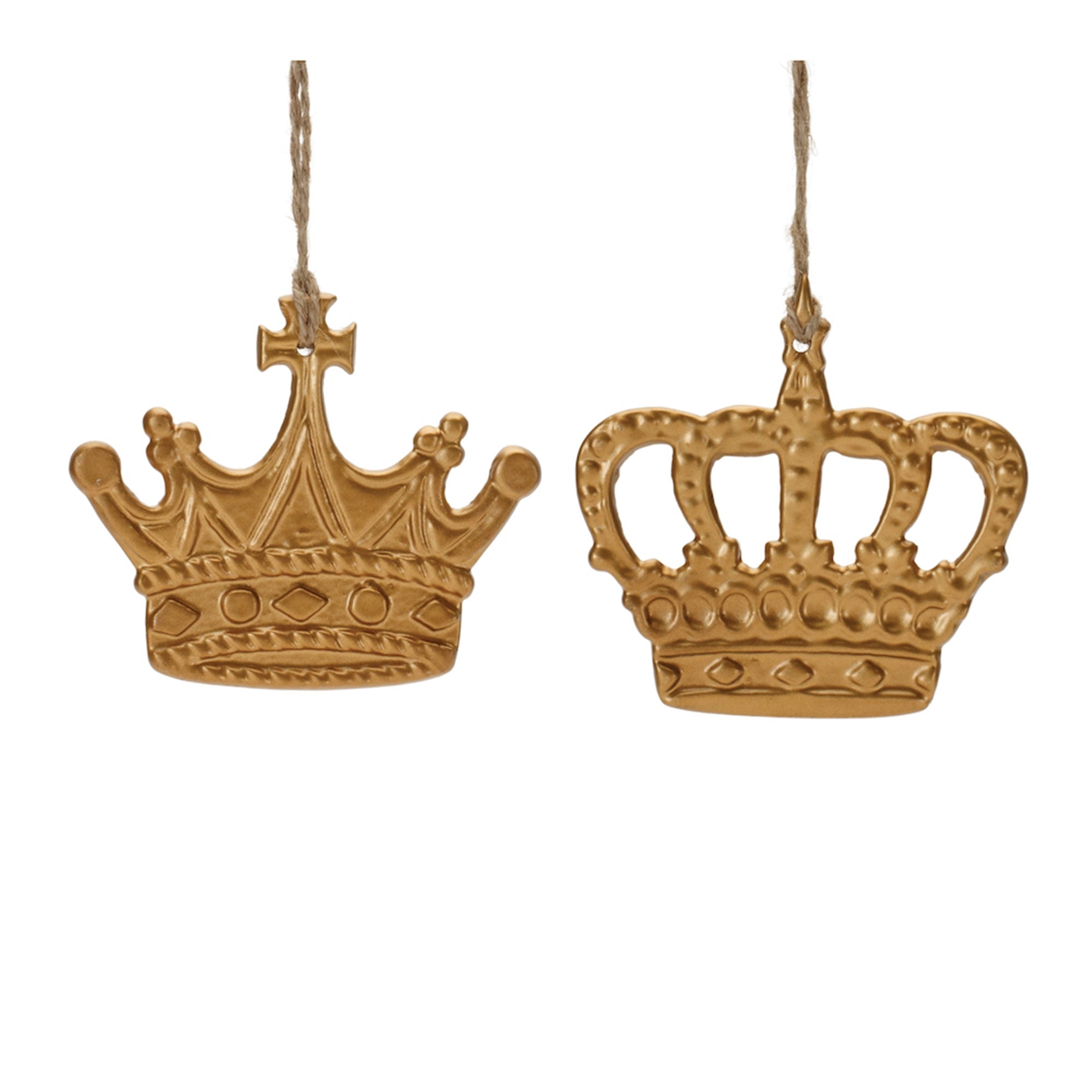 Gold Metal Crown Ornament (Set of 12)