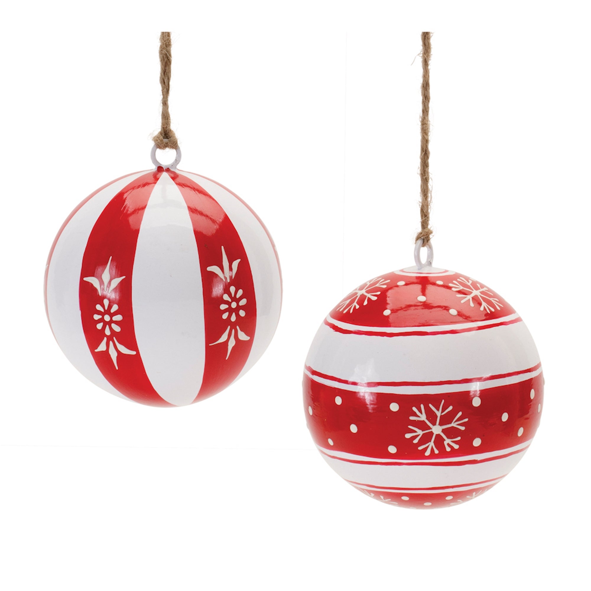Red Metal Ball Ornament (Set of 6)