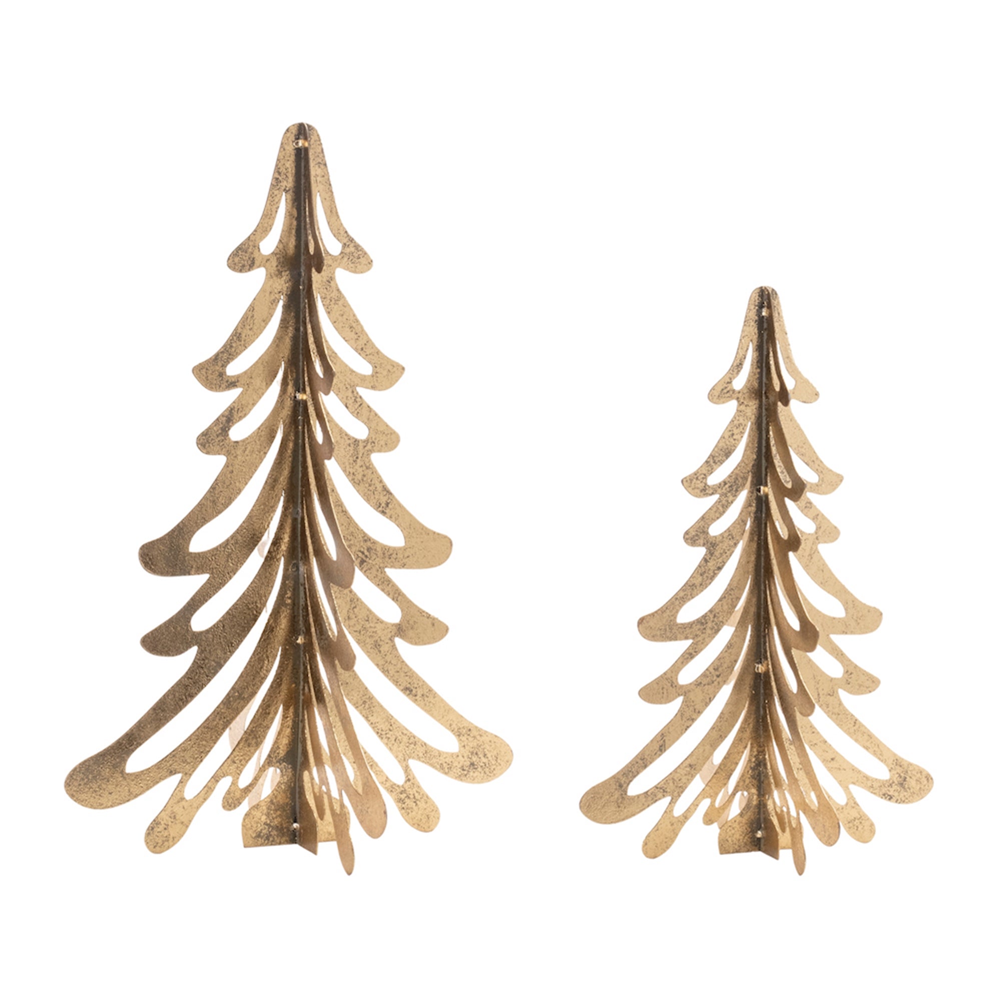 Modern Metal Cut-Out Pine Tree (Set of 2)