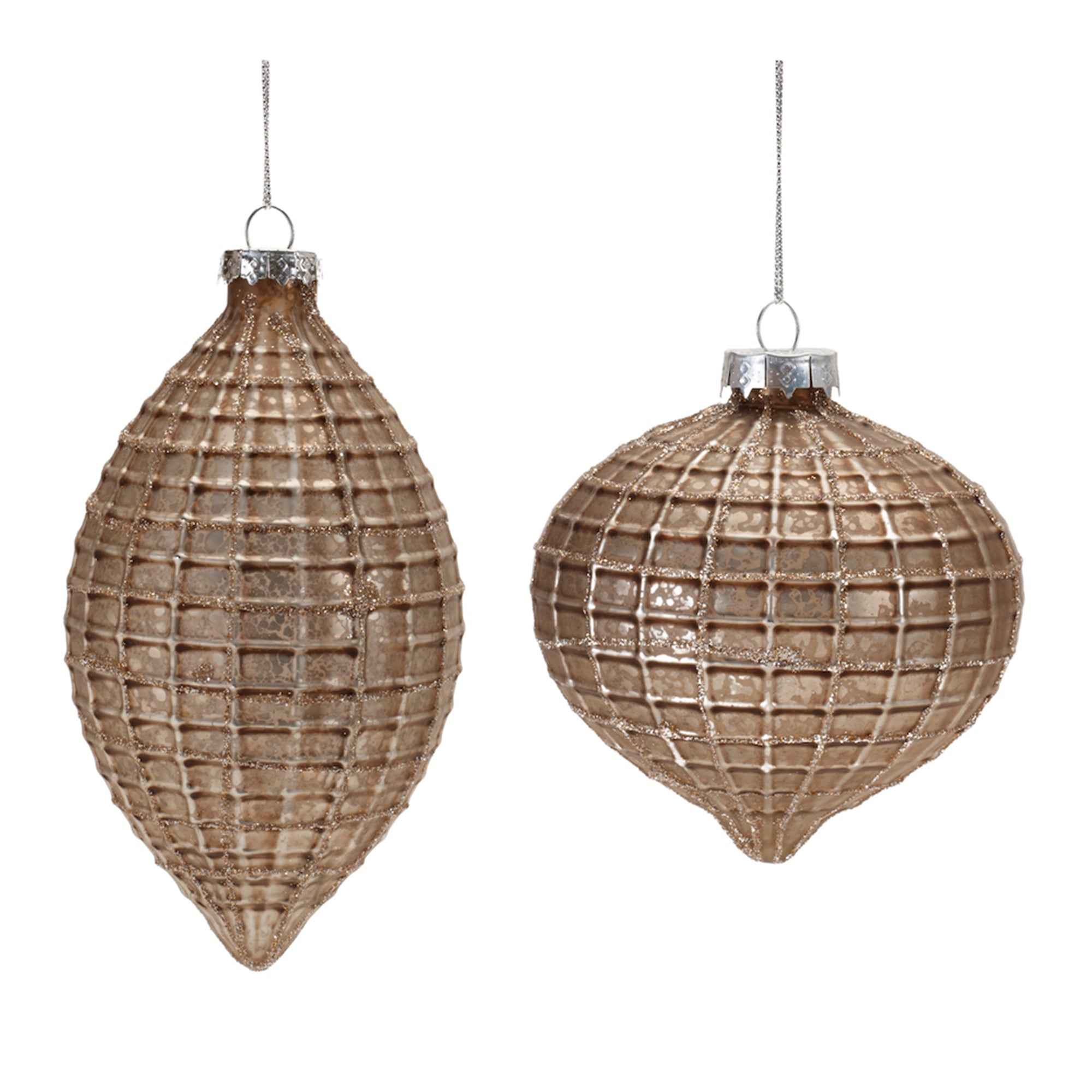 Ribbed Glass Onion Ornament (Set of 6)