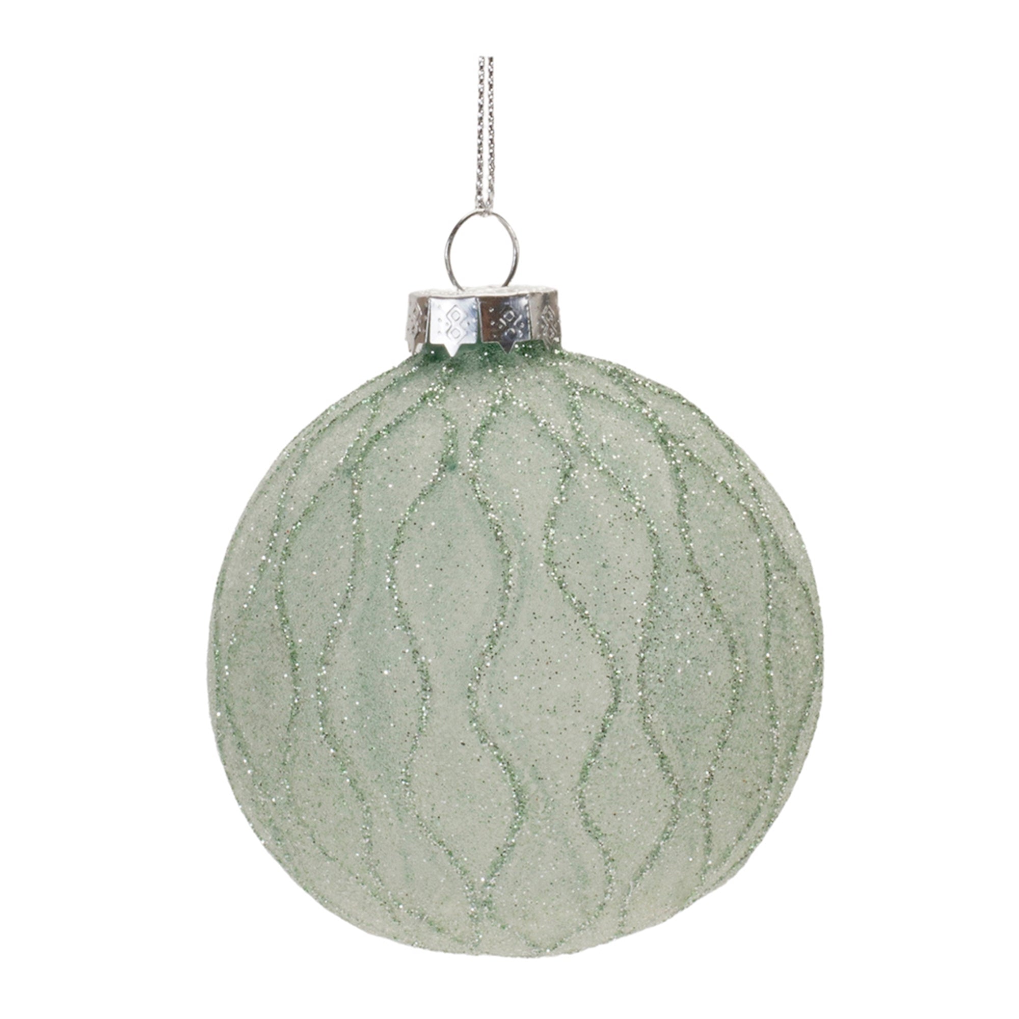Frosted Sage Glass Ball Ornament (Set of 12)