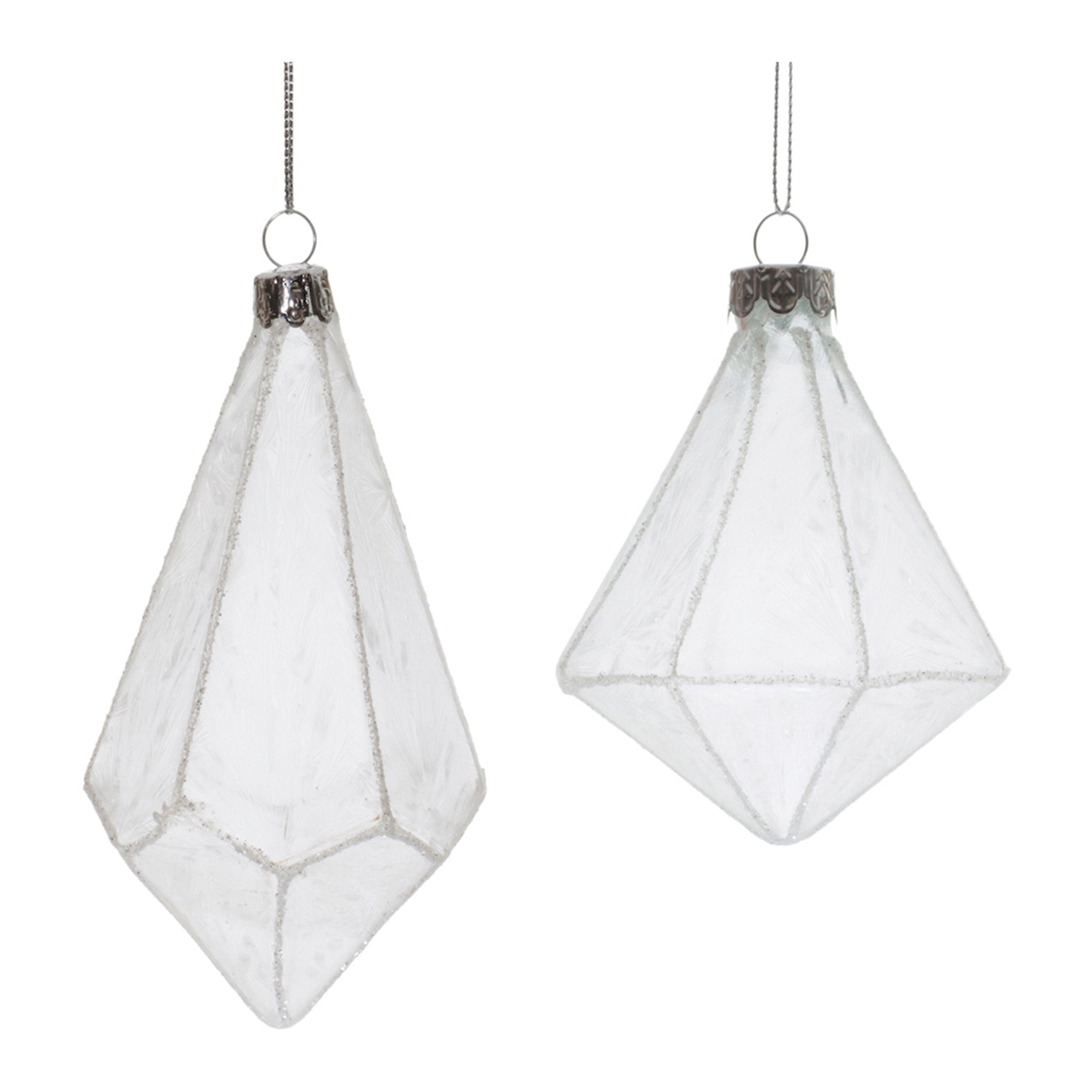 Frosted Glass Drop Ornament (Set of 6)