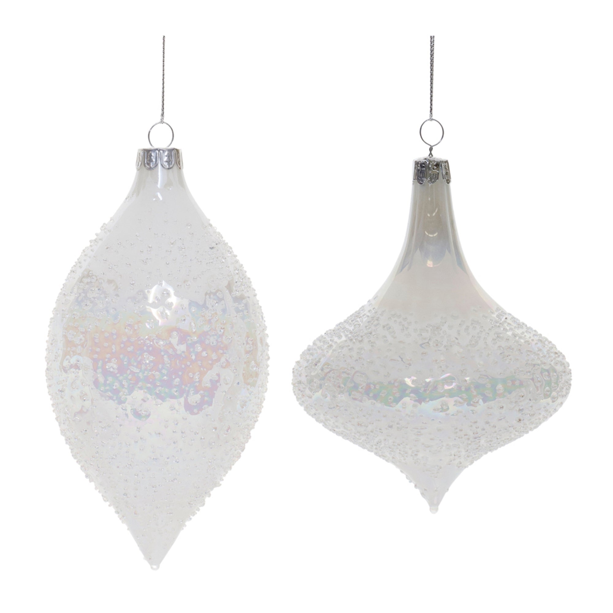 Iridescent Beaded Glass Onion Ornament (Set of 6)