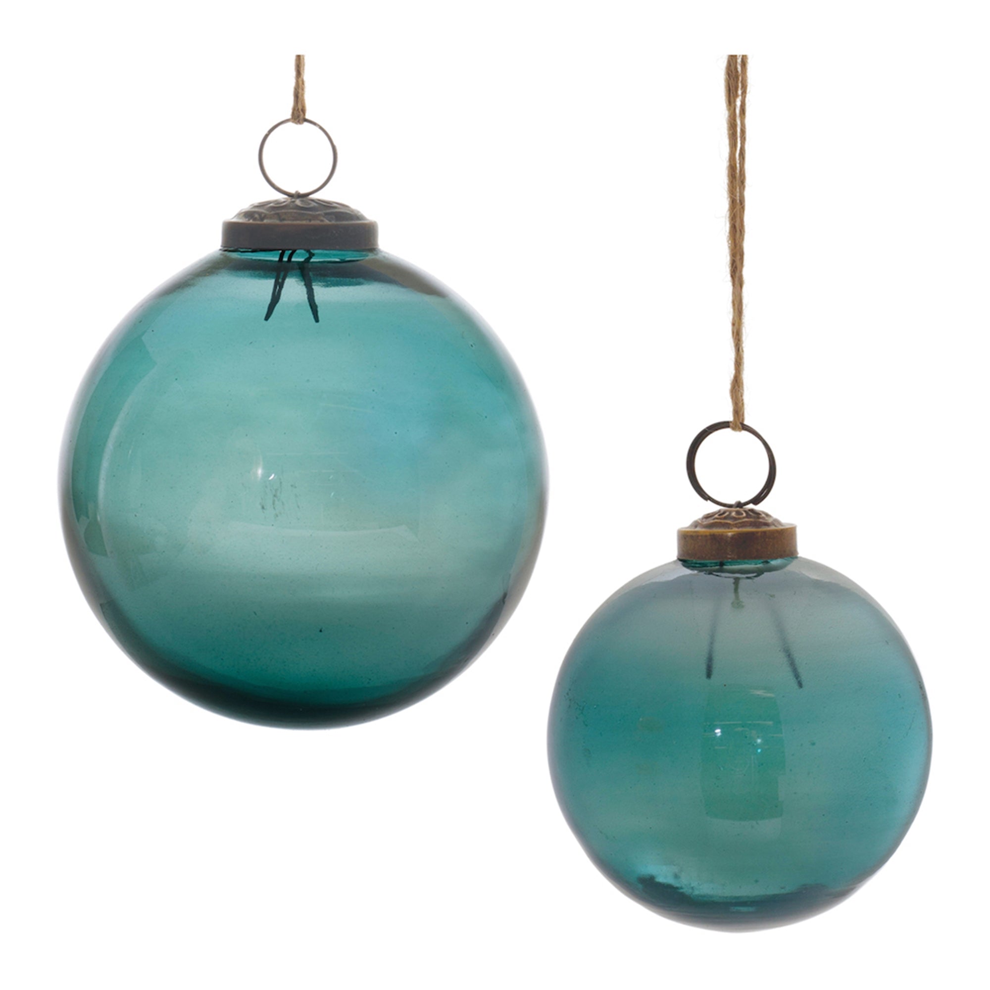 Blue Clear Glass Ball Ornament (Set of 6)