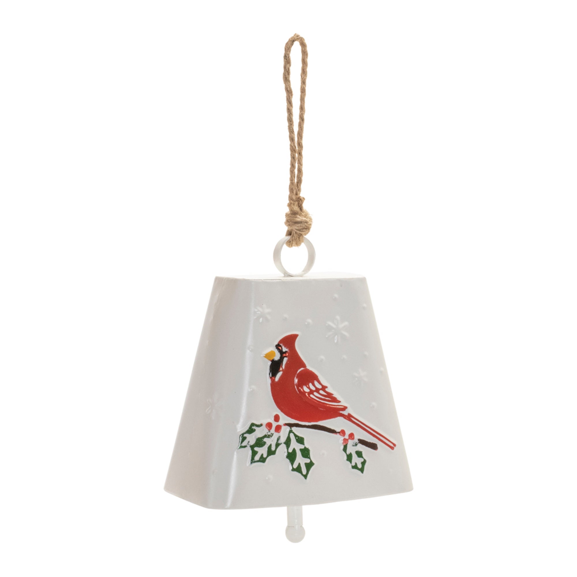 Metal Cardinal Bird Bell Ornament (Set of 2)