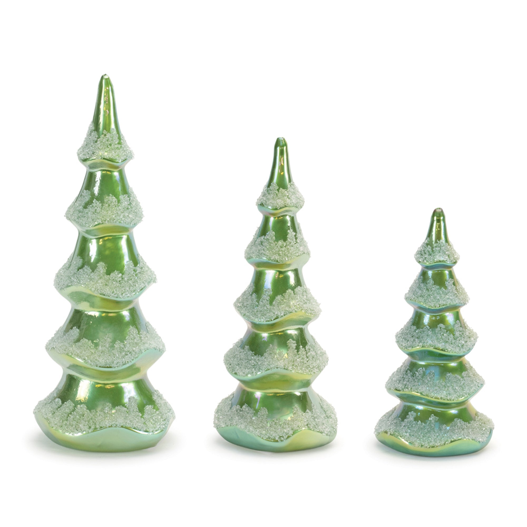 Beaded Iridescent Glass Tree (Set of 3)