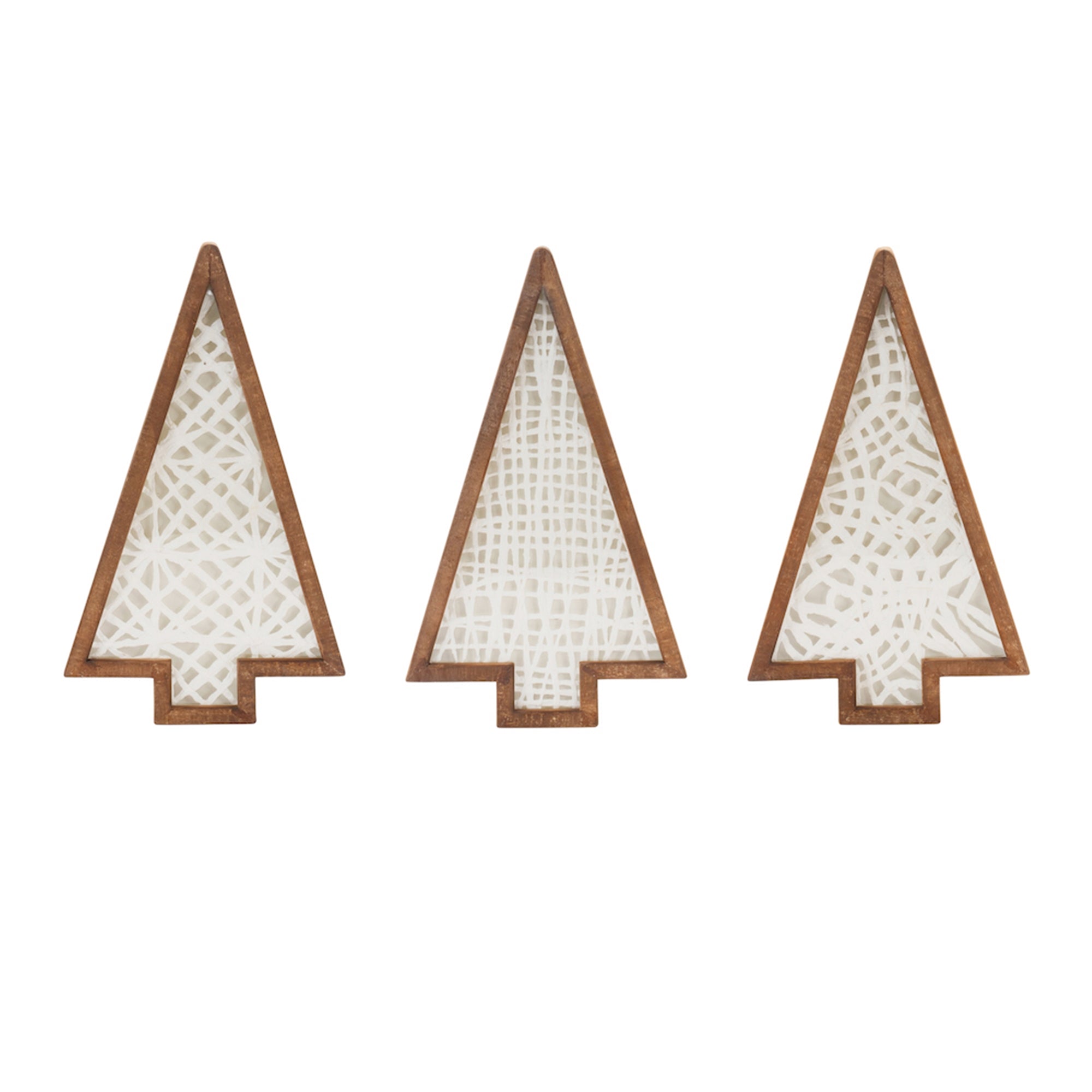 Framed Paper Mache Pine Tree (Set of 3)