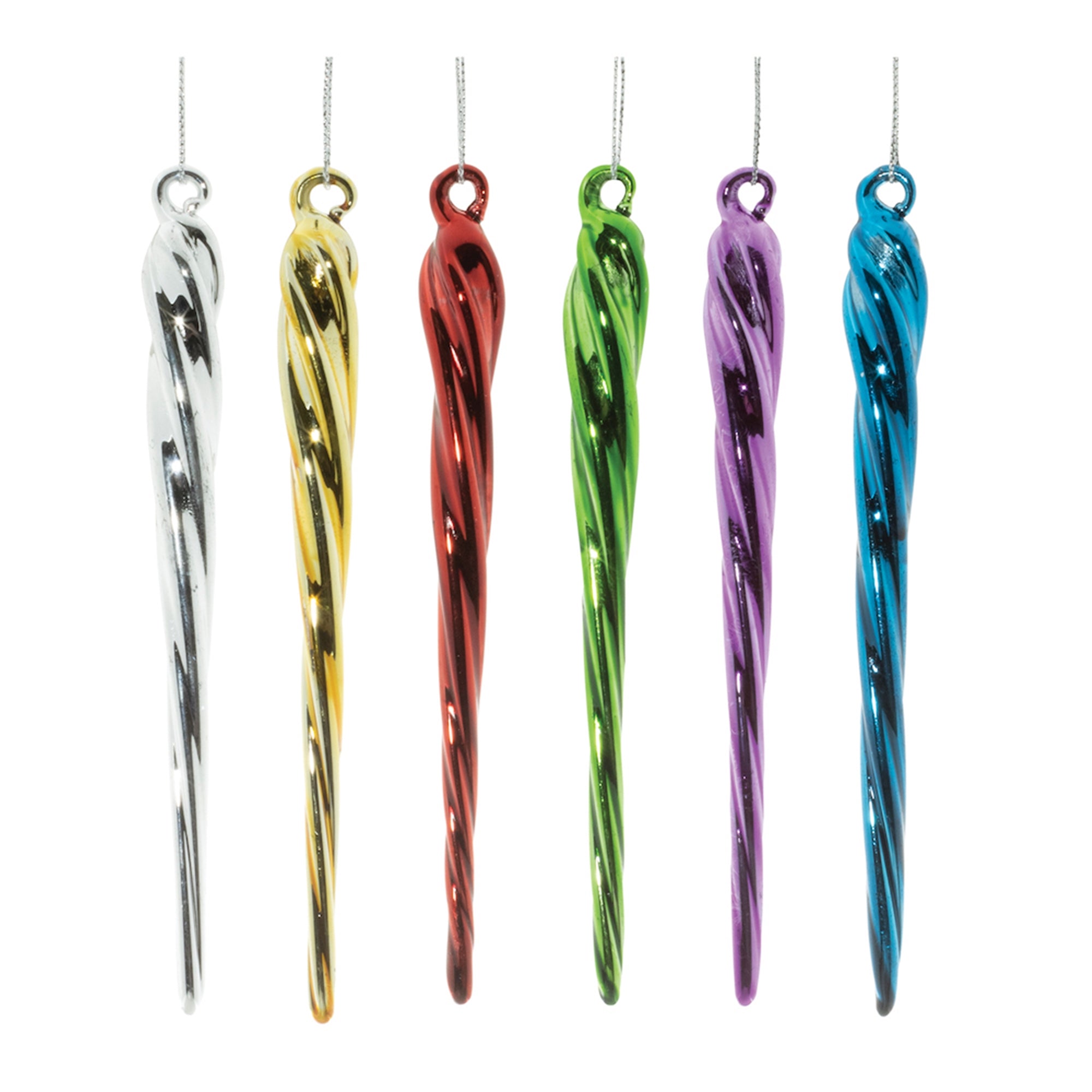 Glass Icicle Ornaments (S/6)