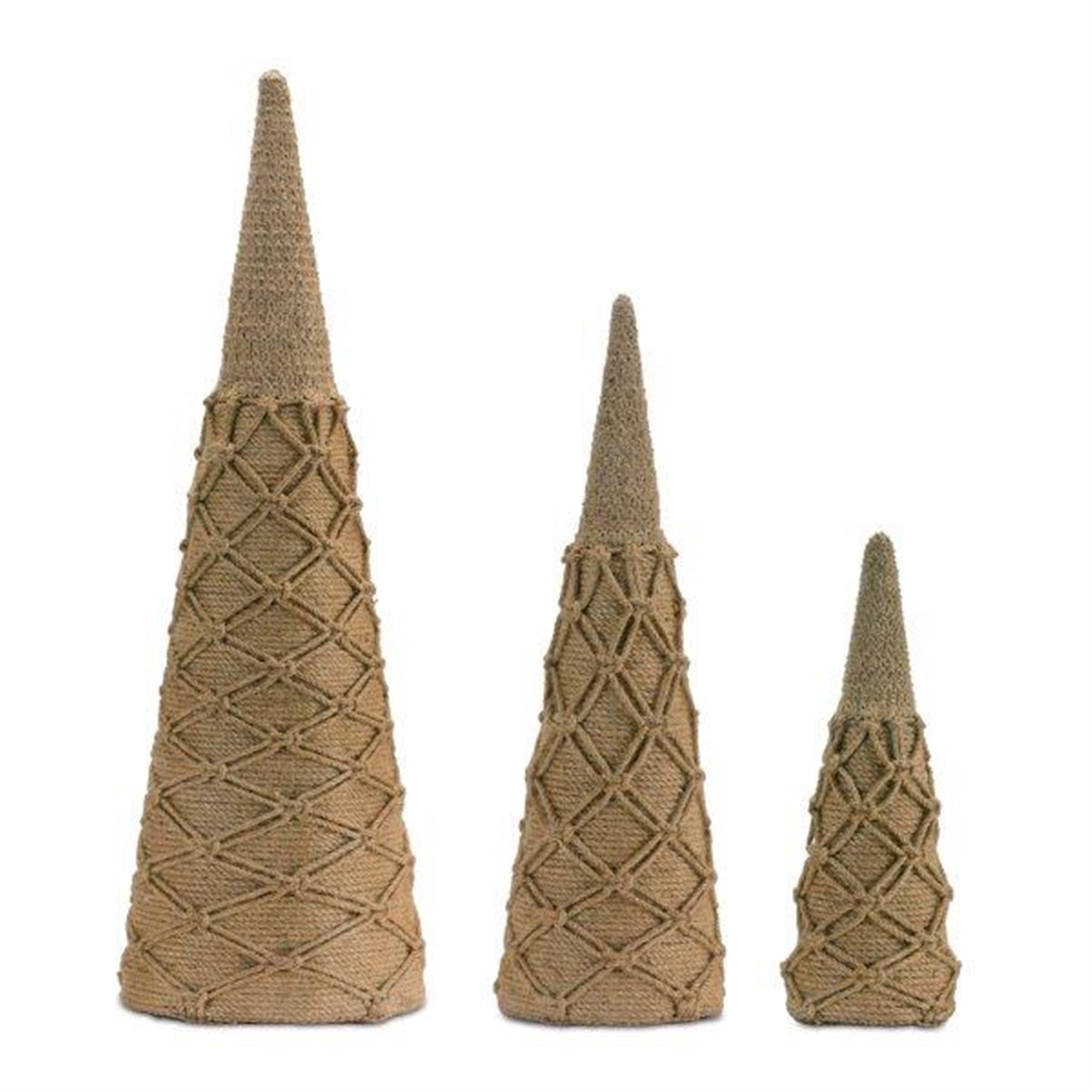 Woven Rope Cone Tree (Set of 3)