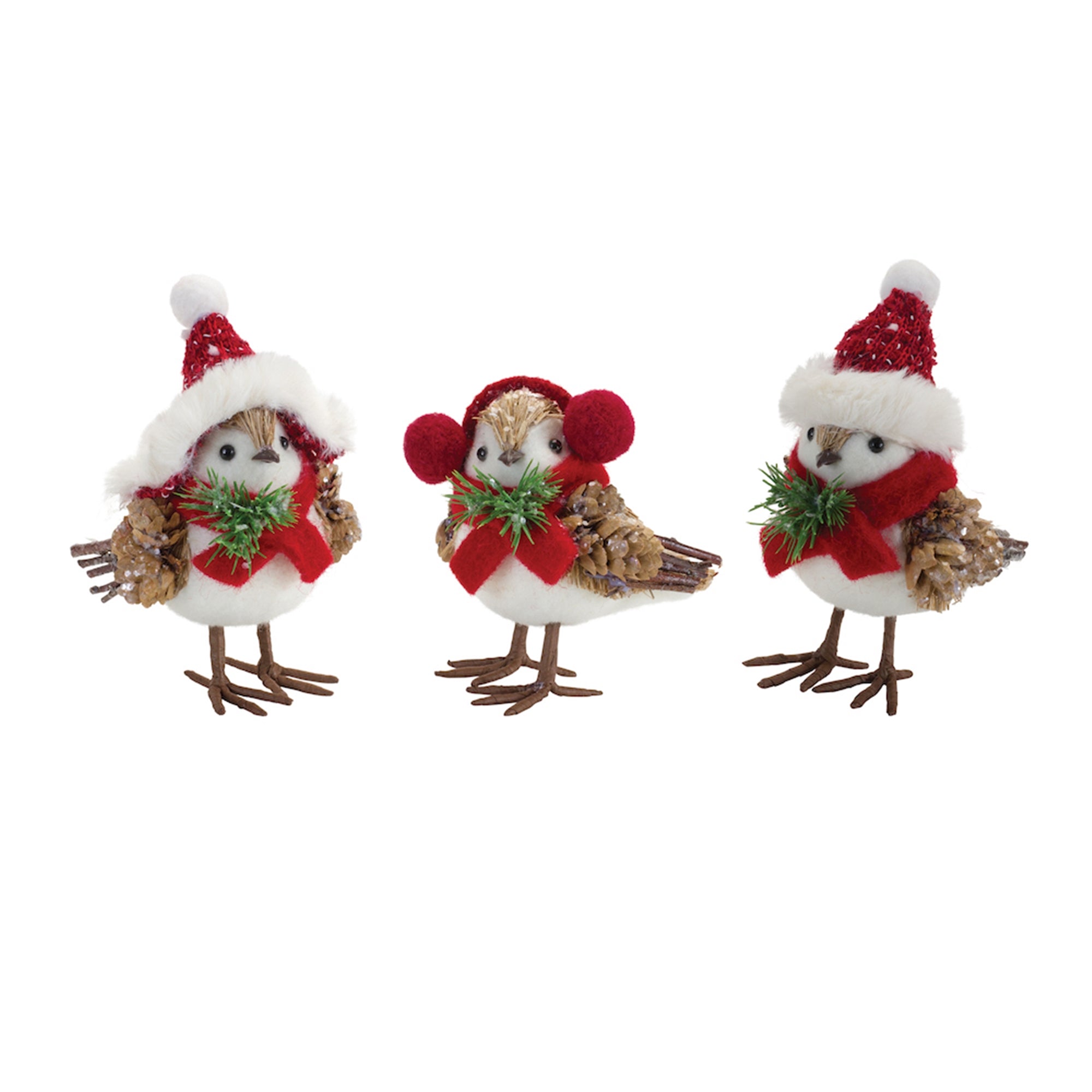 Winter Bird (3 Asst) 5"H, 6"H, 6.5"H Foam/Polyester