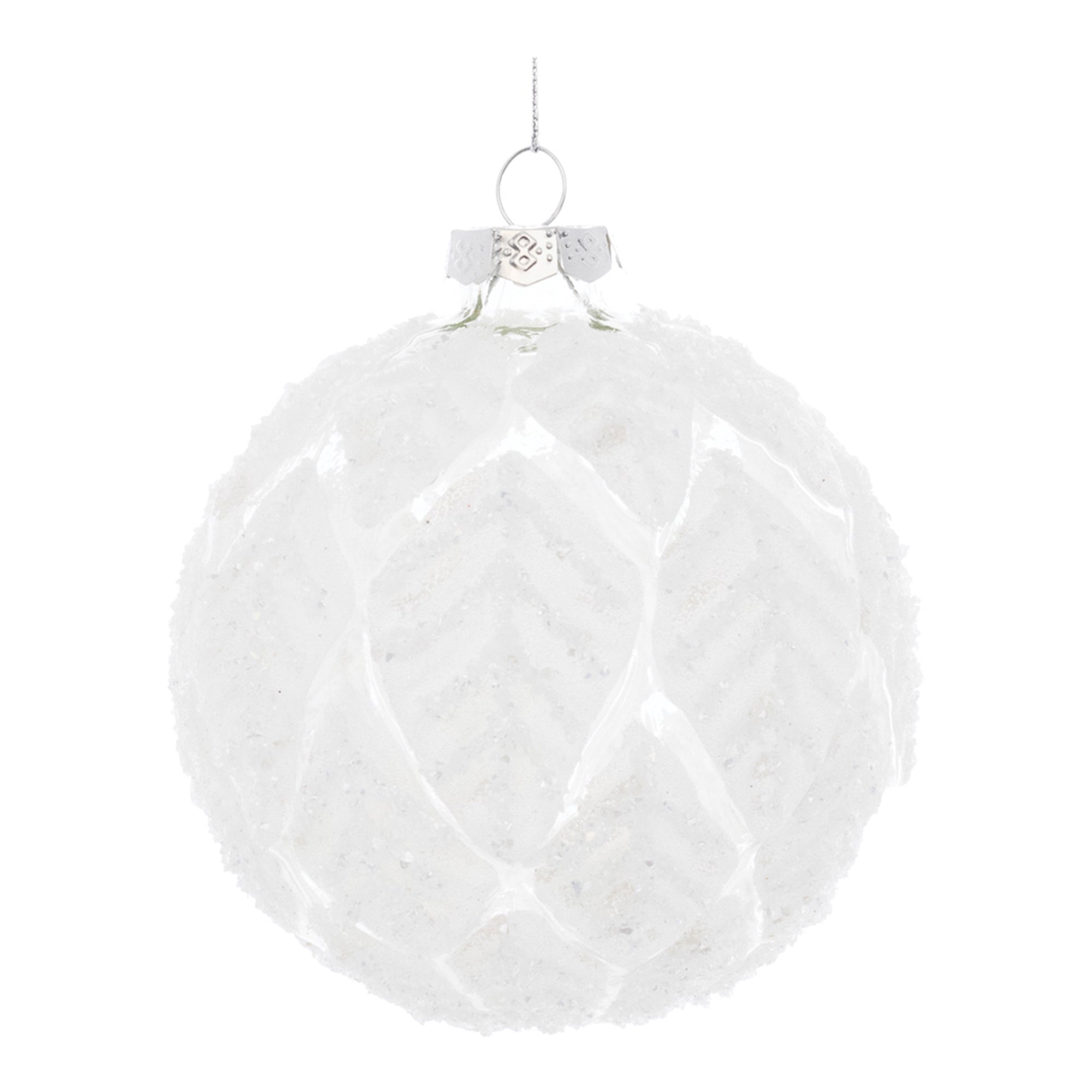 Frosted Leaf Glass Ball Ornament (Set of 12)