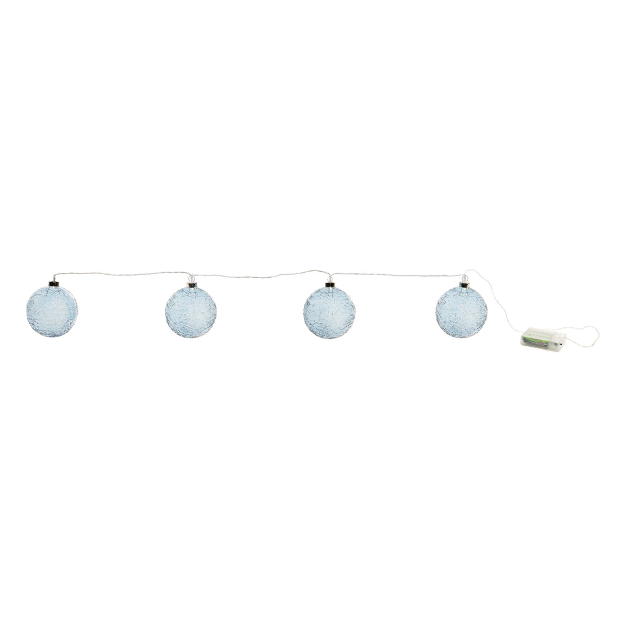 LED Ball Ornaments 3.5”D x 4.5'L Glass 6 Hr Timer 3 AA Batteries, Not Included