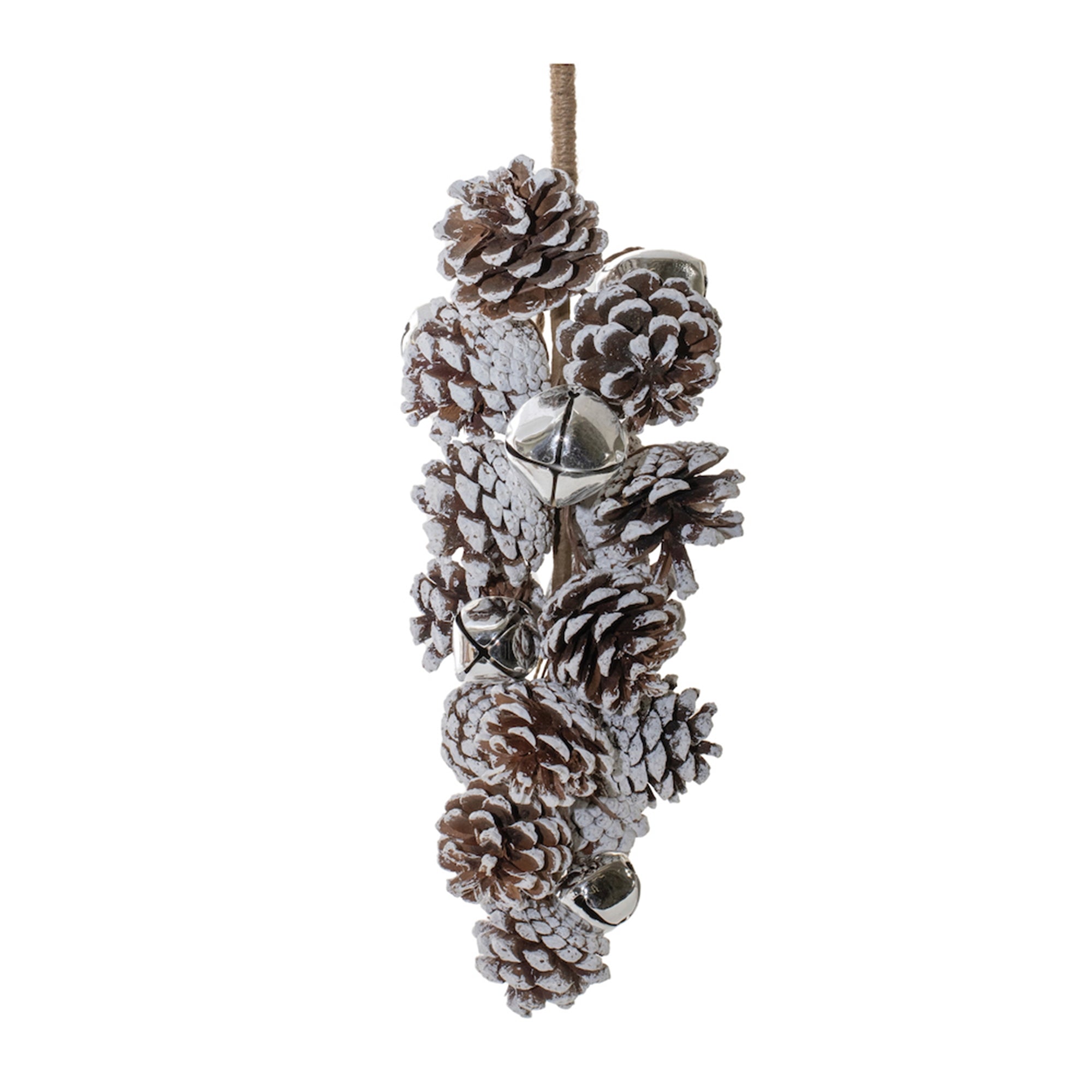Flocked Pinecone Cluster Drop (Set of 2)