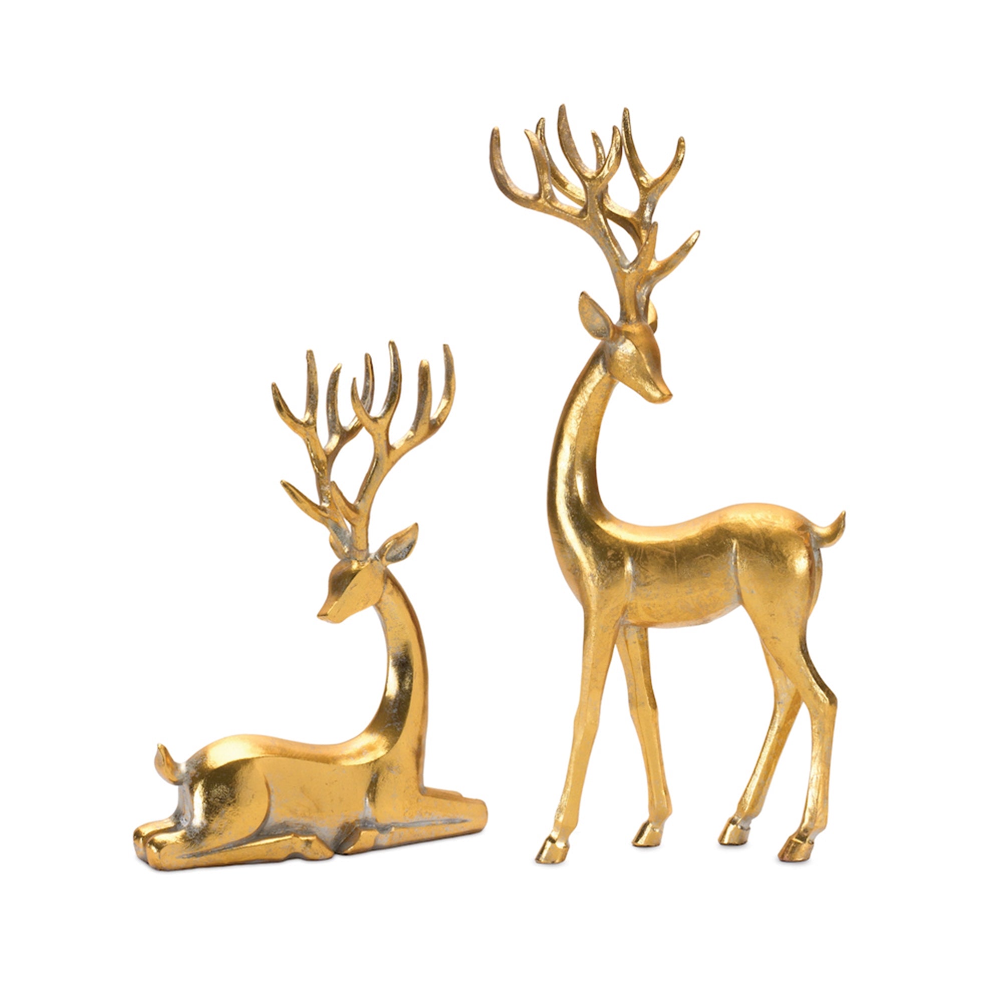 Modern Gold Deer Figurine (S/2)