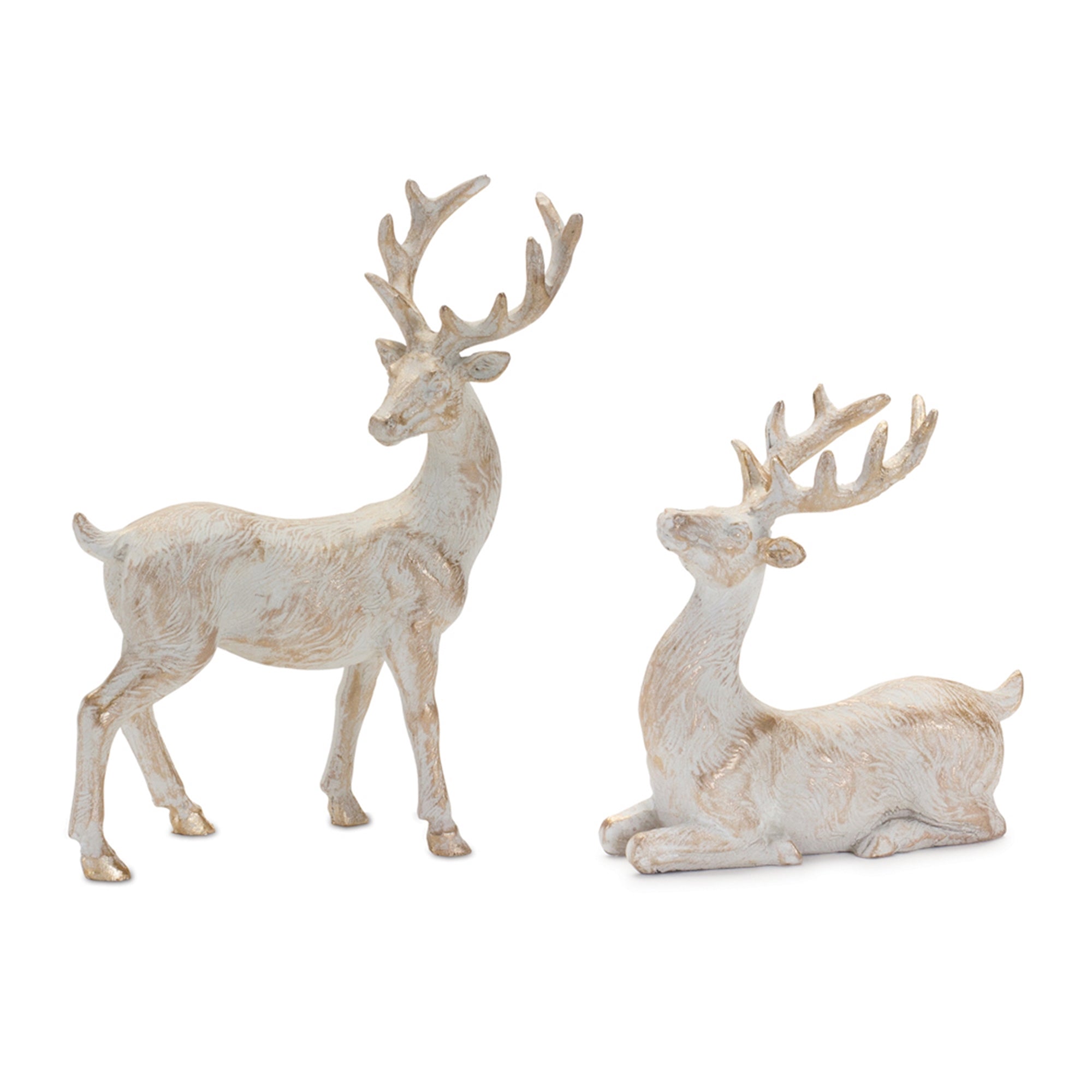 Brushed Gold Holiday Deer Figurine (S/6)