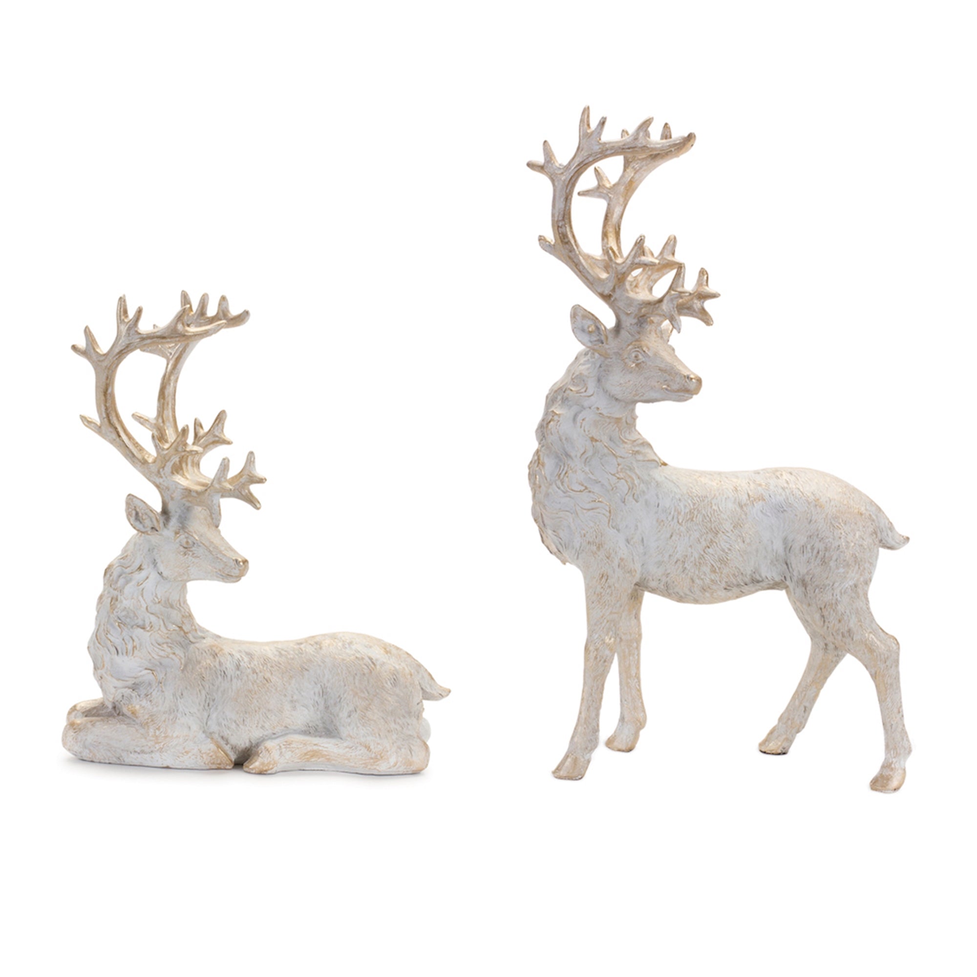 Brushed Gold Holiday Deer Figurine (Set of 2)