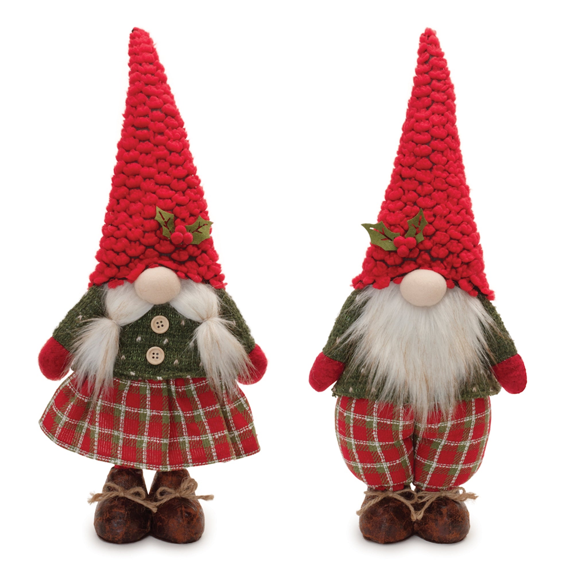 Plush Holiday Gnome Shelf Sitter Couple (Set of 2)