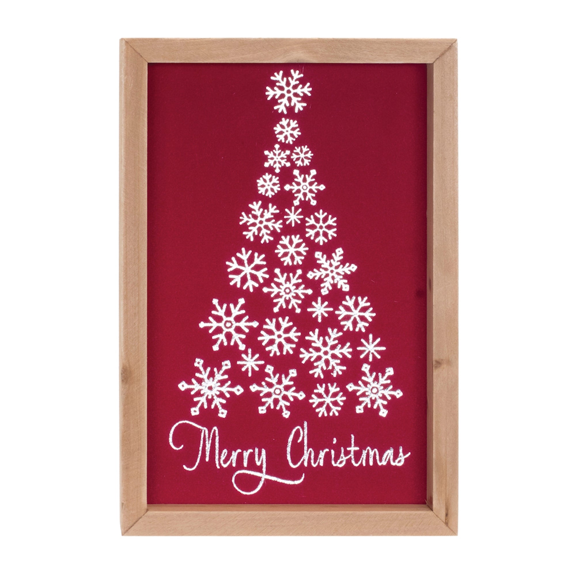 Merry Christmas Snowflake Tree Print 9.5"H