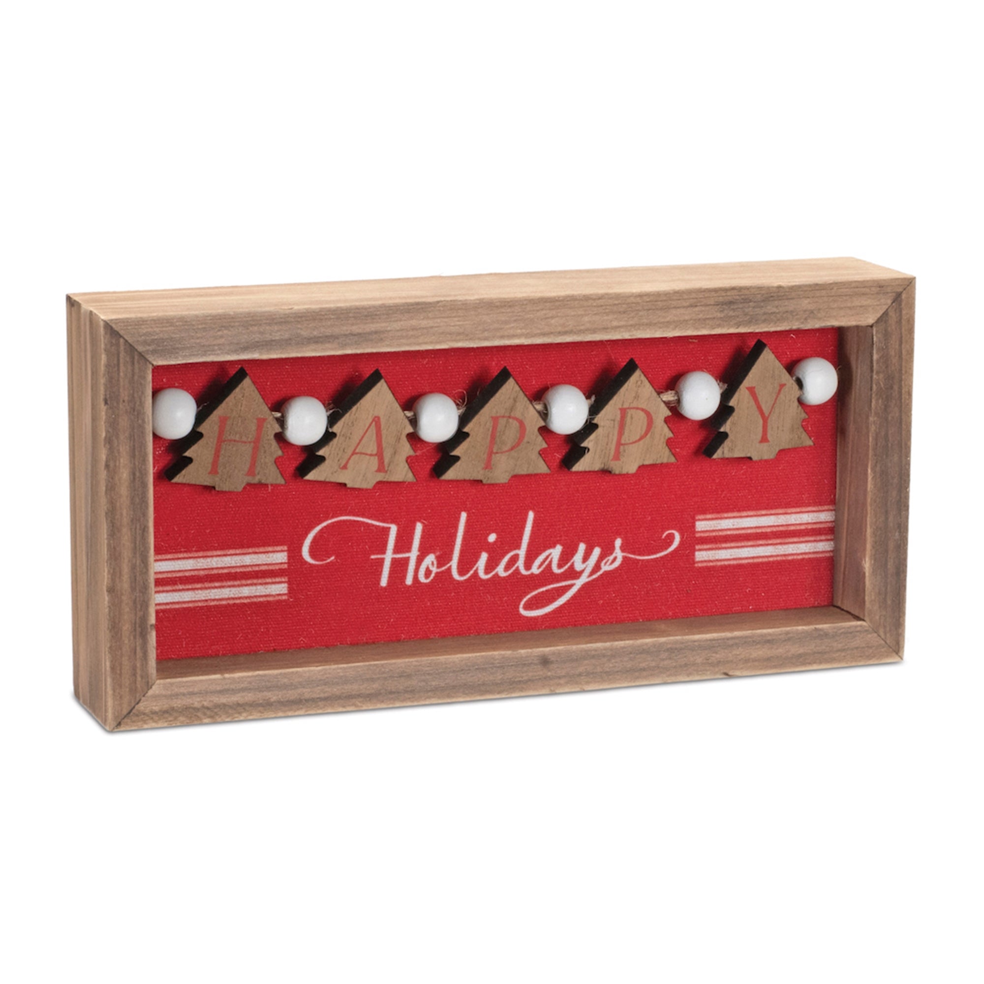 Wood Happy Holidays Sign 8.25"L