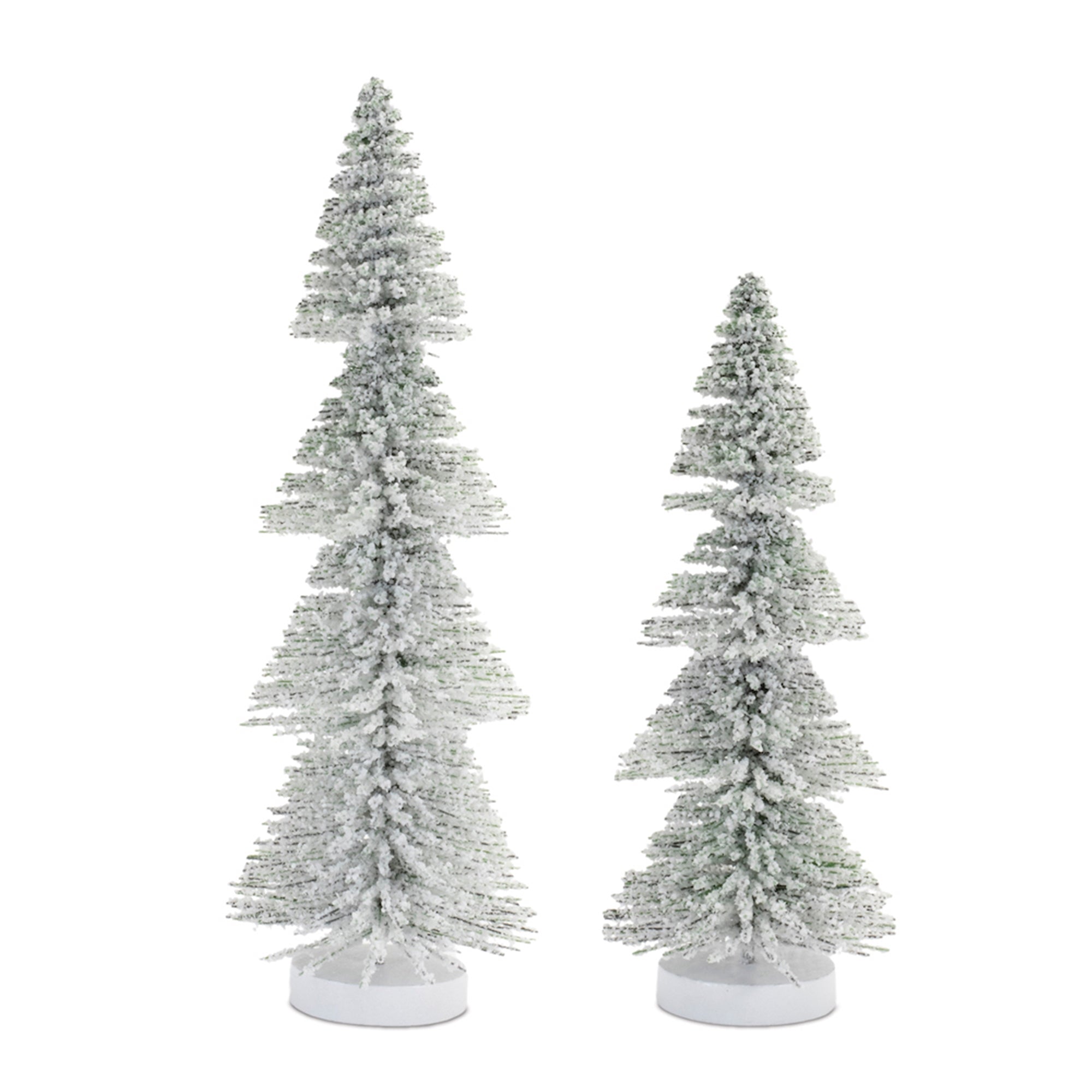 Flocked Bottle Brush Tree (Set of 2)